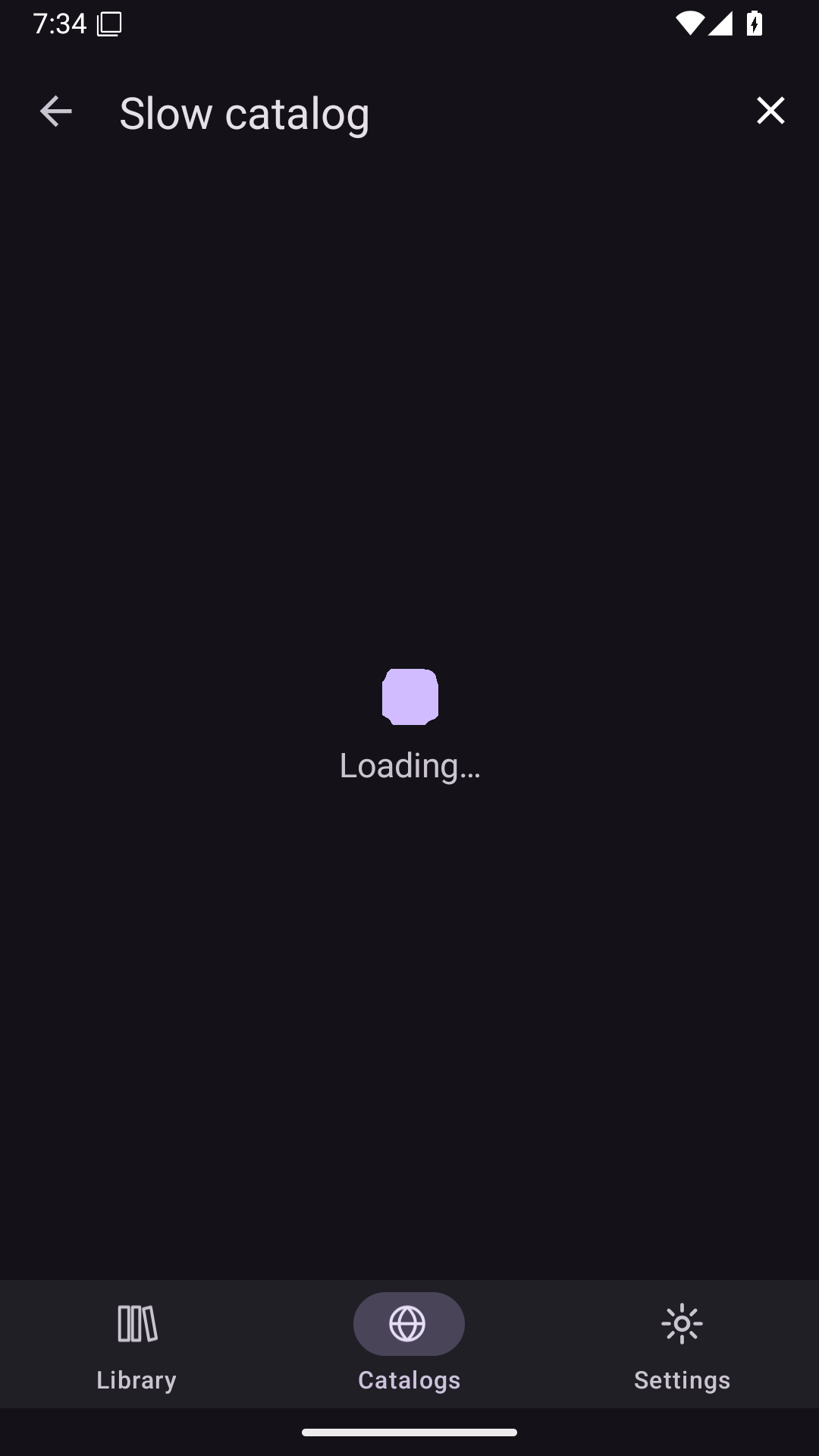 Catalog Loading, Android Android
