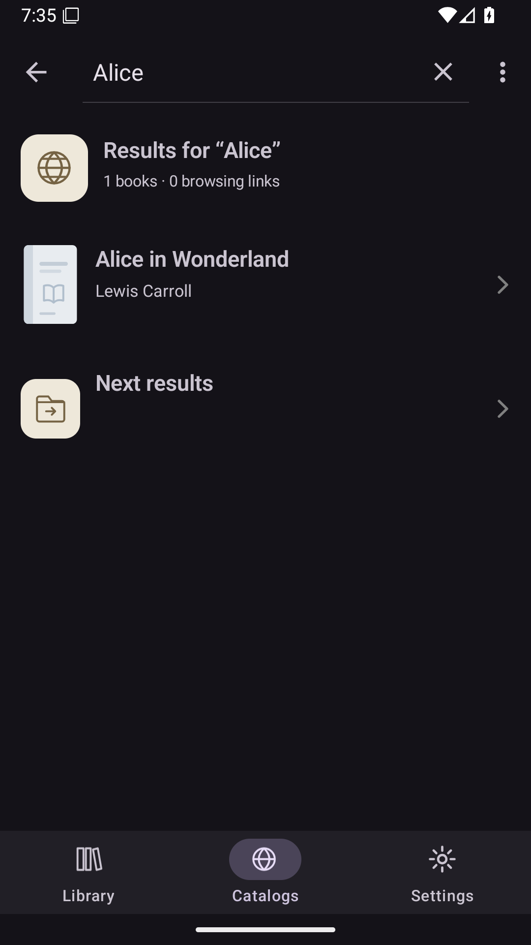 Catalog Search Results, Android Android