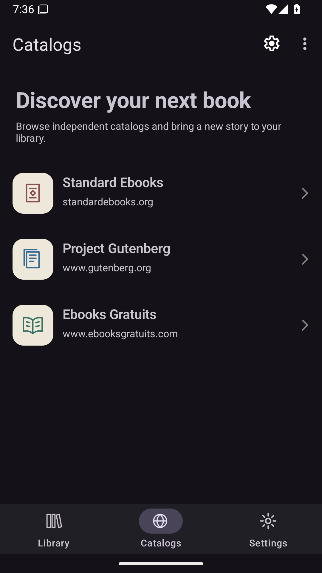 Catalogs, Android Android