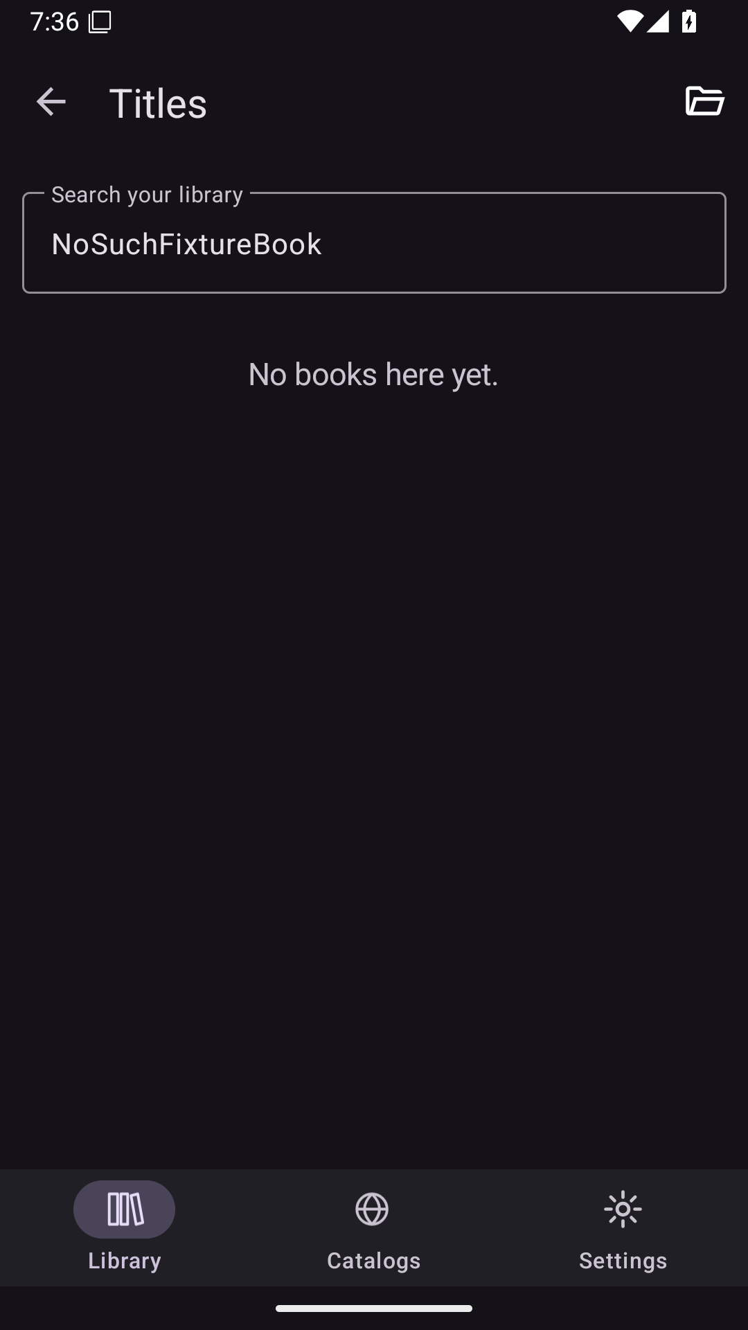 Library Empty Search, Android Android