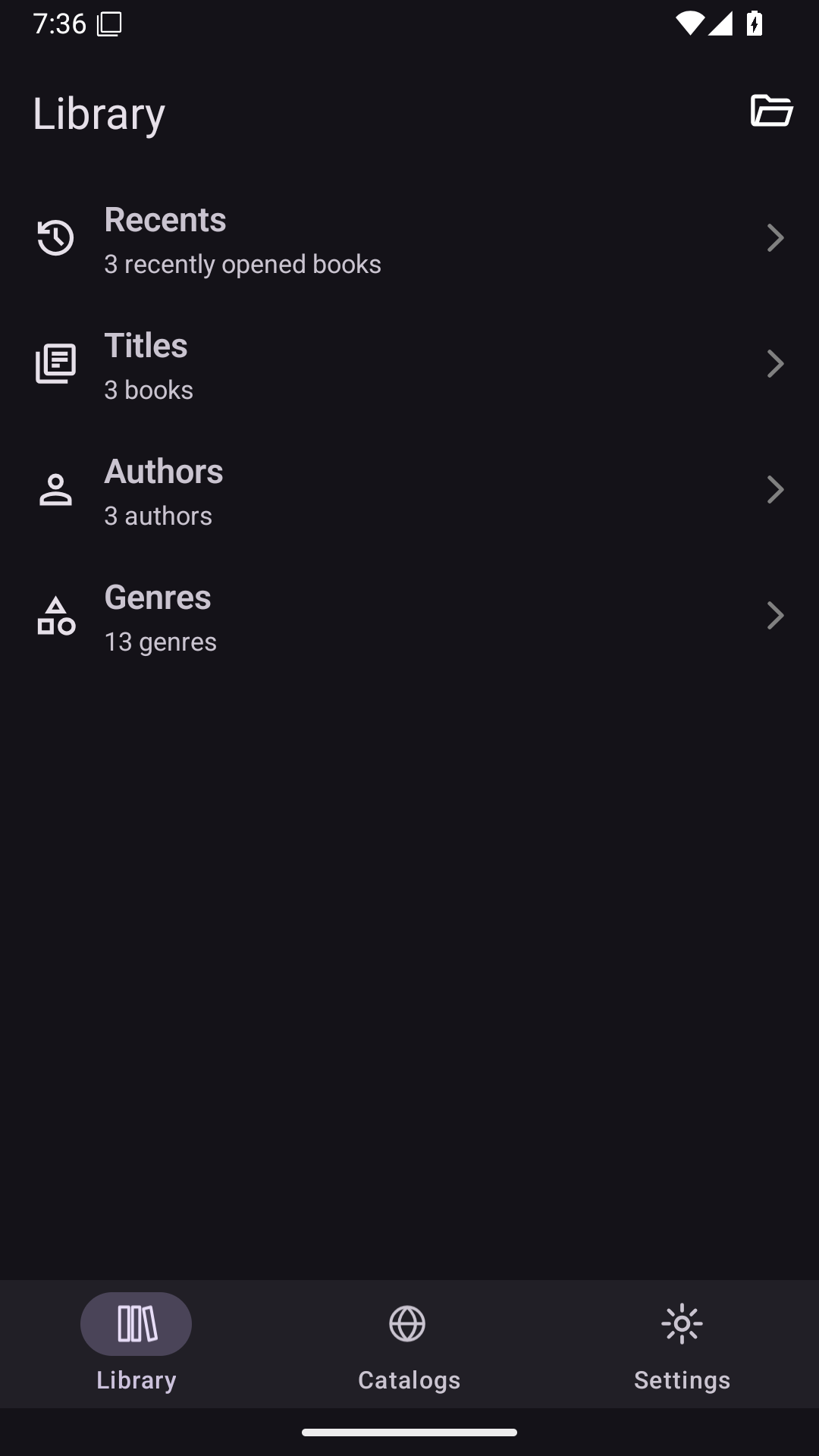 Library Folders, Android Android