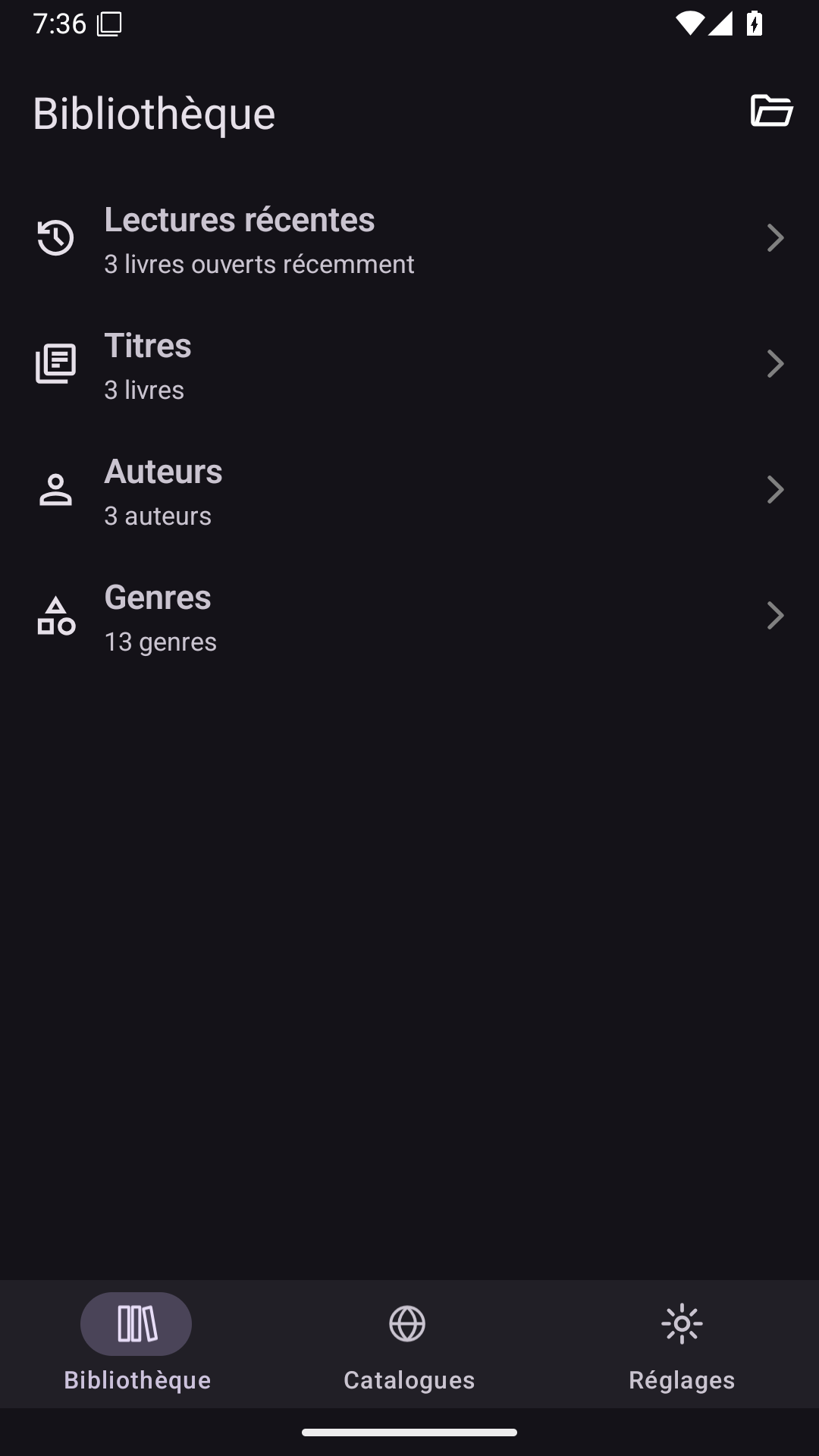 Library French, Android Android