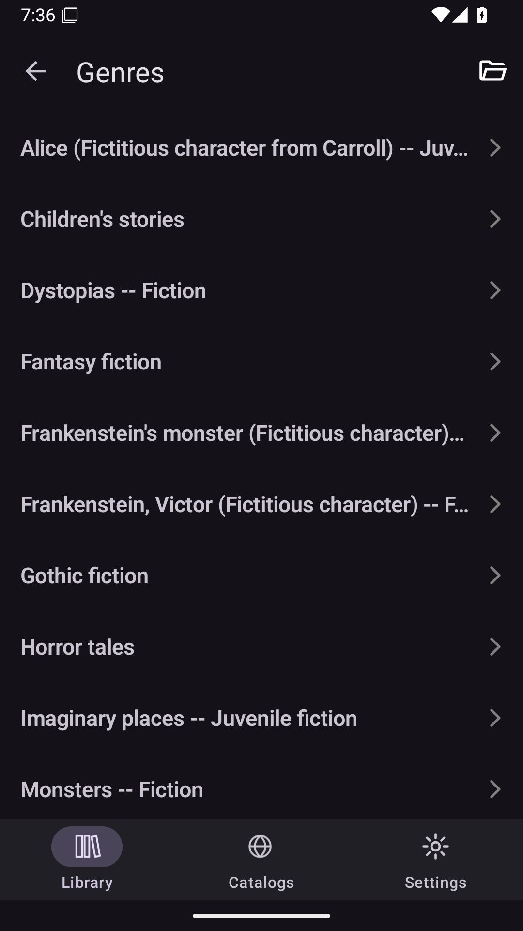 Library Genres, Android Android