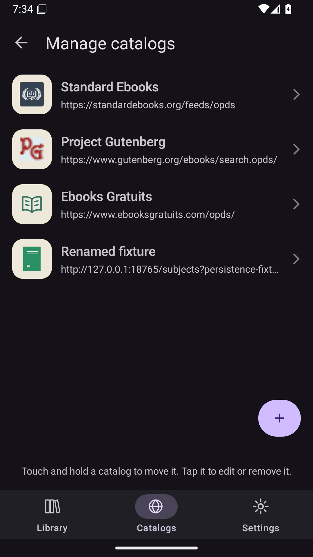 Persistence Catalog Edit, Android Android