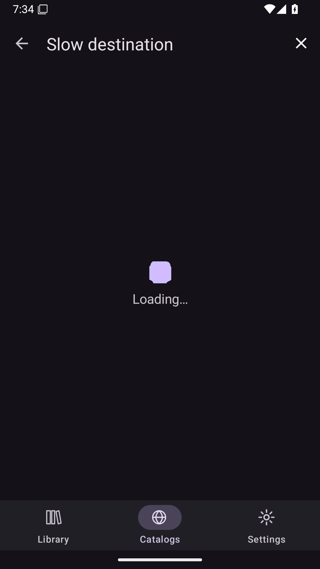 Pushed Loading Destination, Android Android