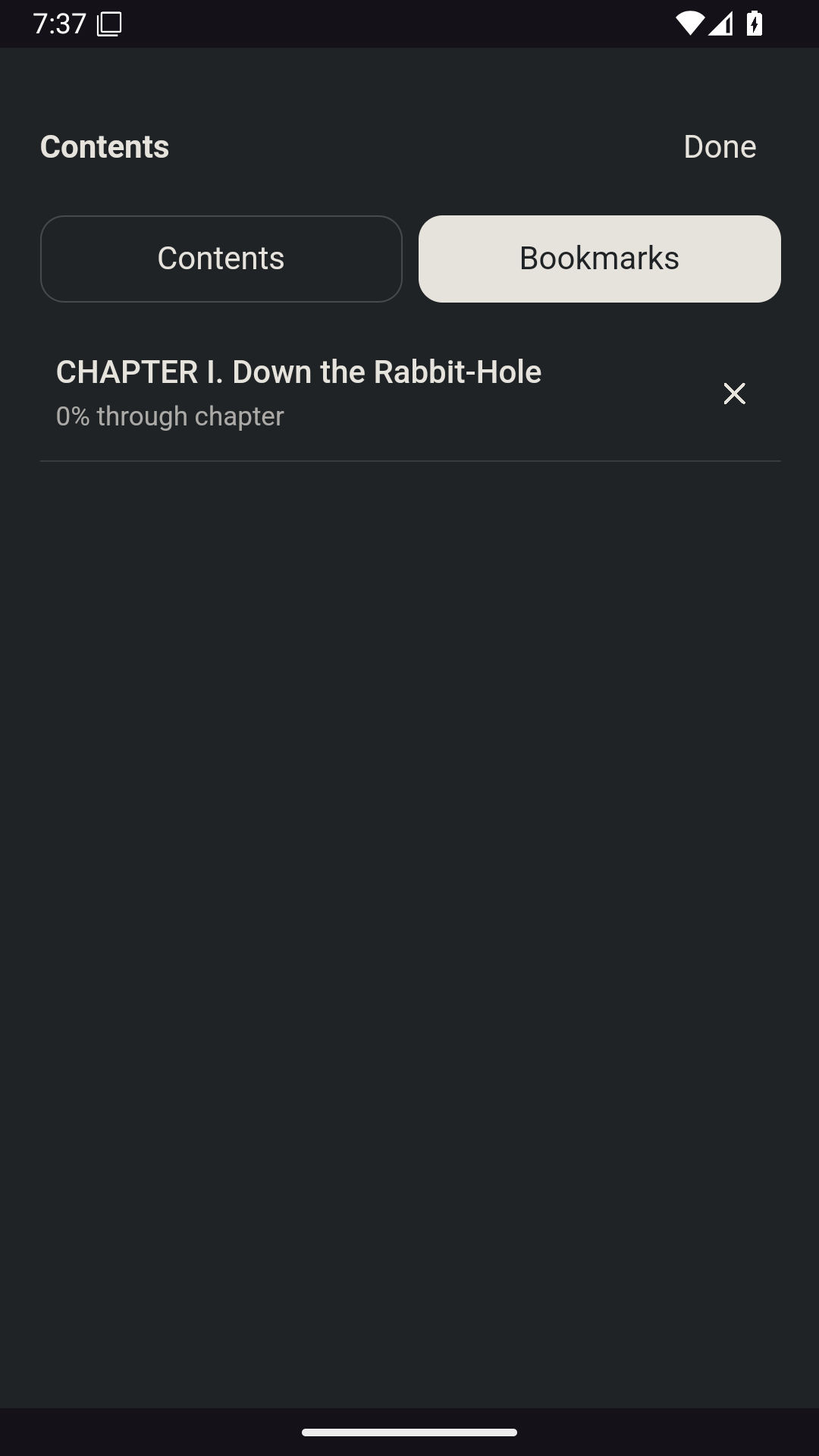 Reader Bookmarks, Android Android