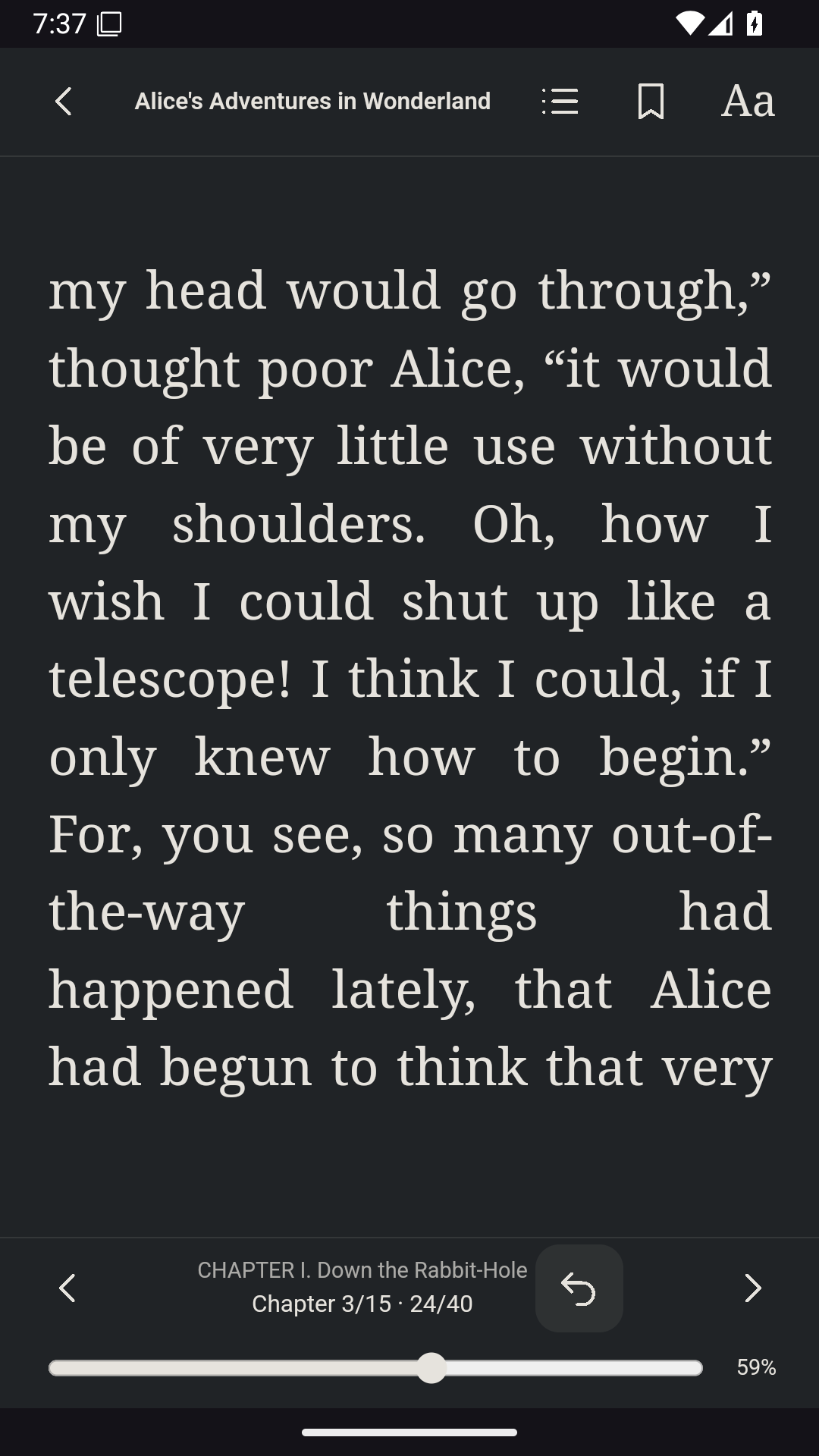 Reader Position Controls, Android Android