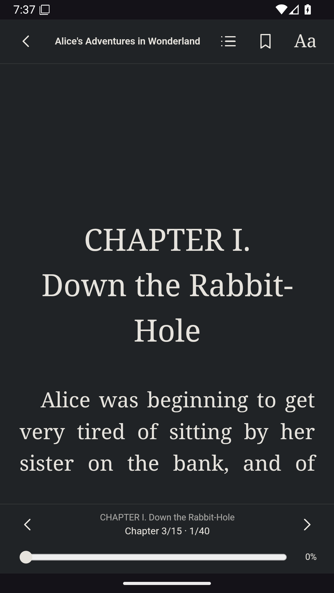 Reader Safe Area First Page, Android Android