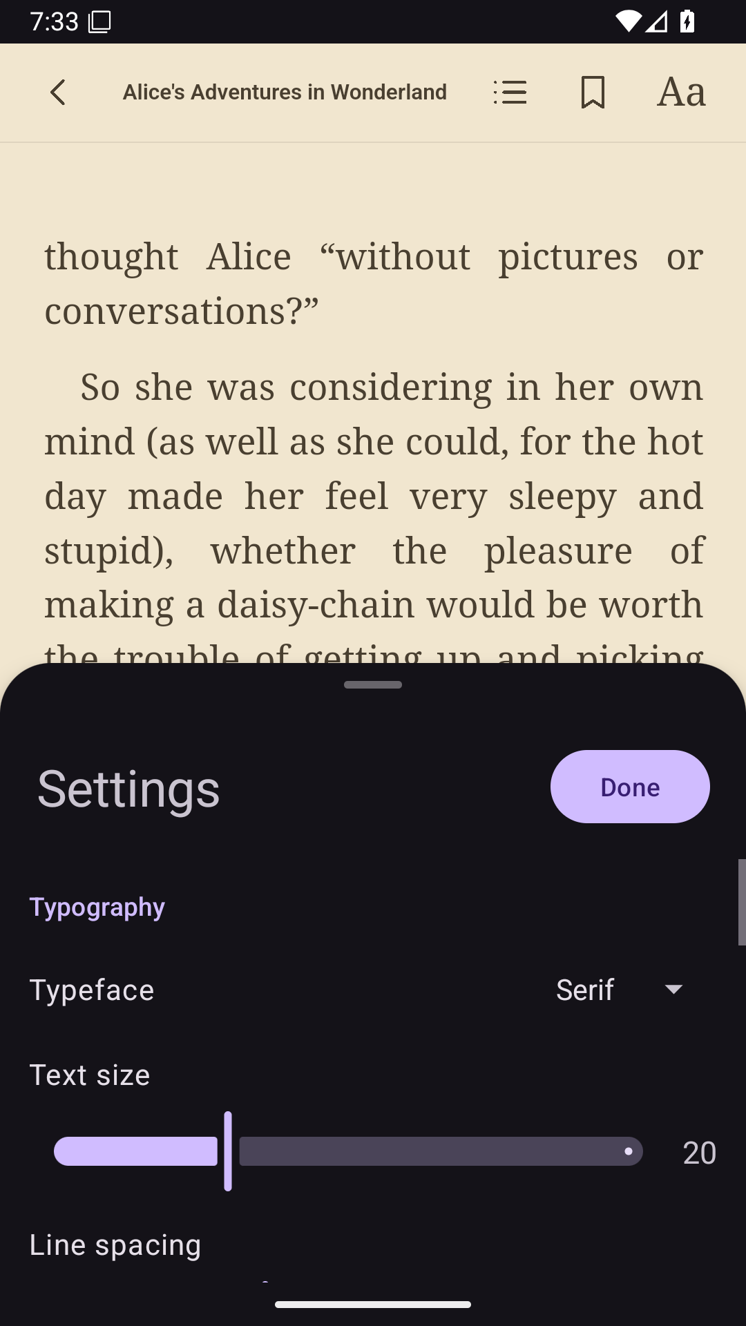Reader Typography, Android Android