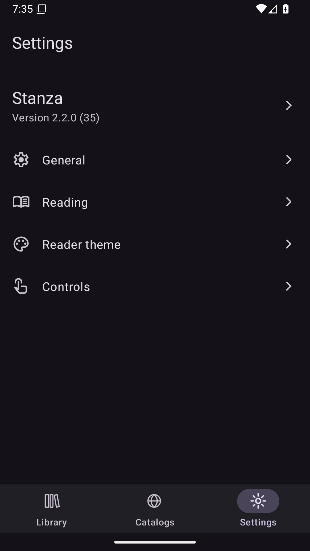 Settings Page, Android Android