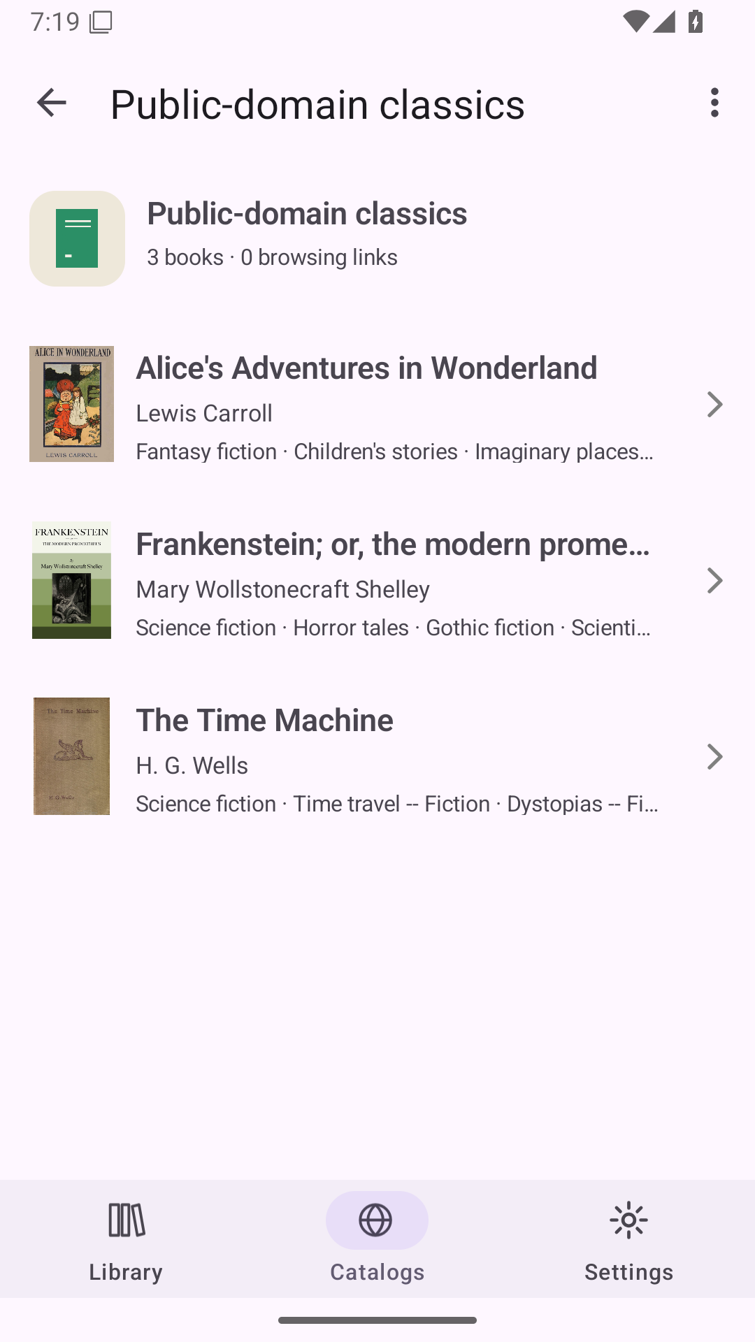 Catalogs, Android Android