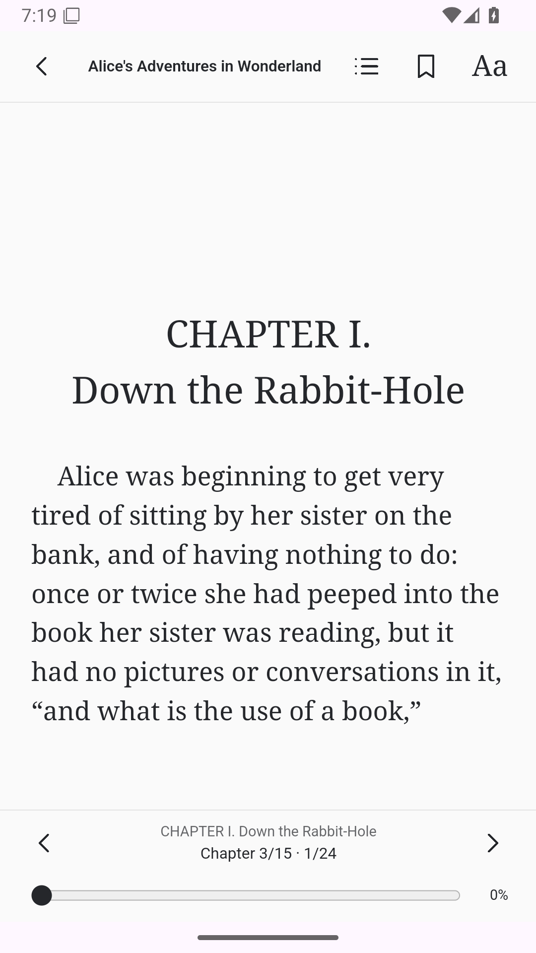 Alice’s Adventures in Wonderland · Read, Android Android