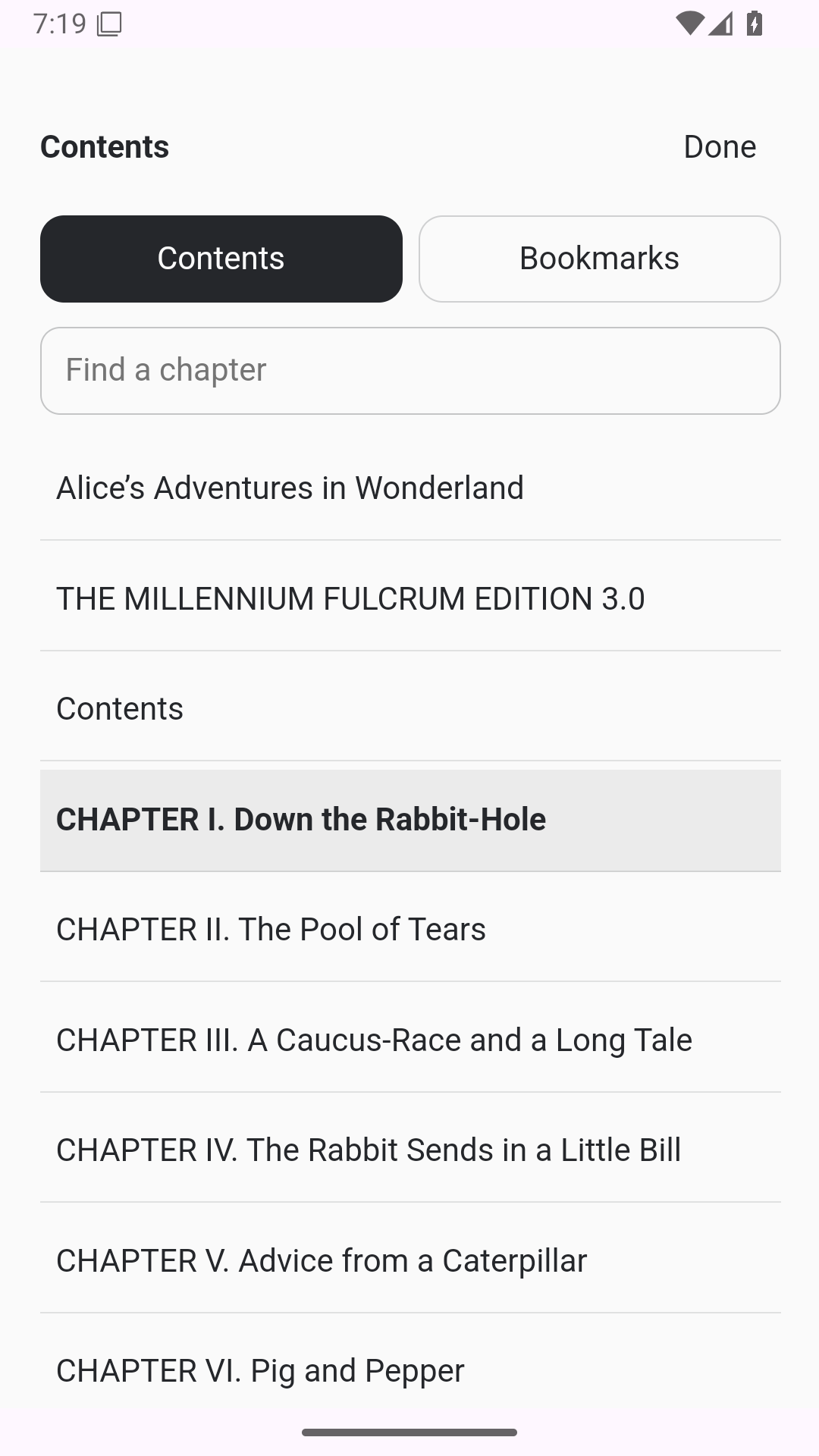 Contents, Android Android