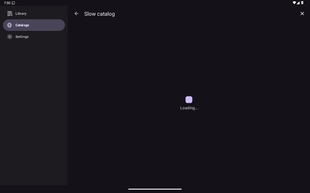 Catalog Loading, Android Tablet