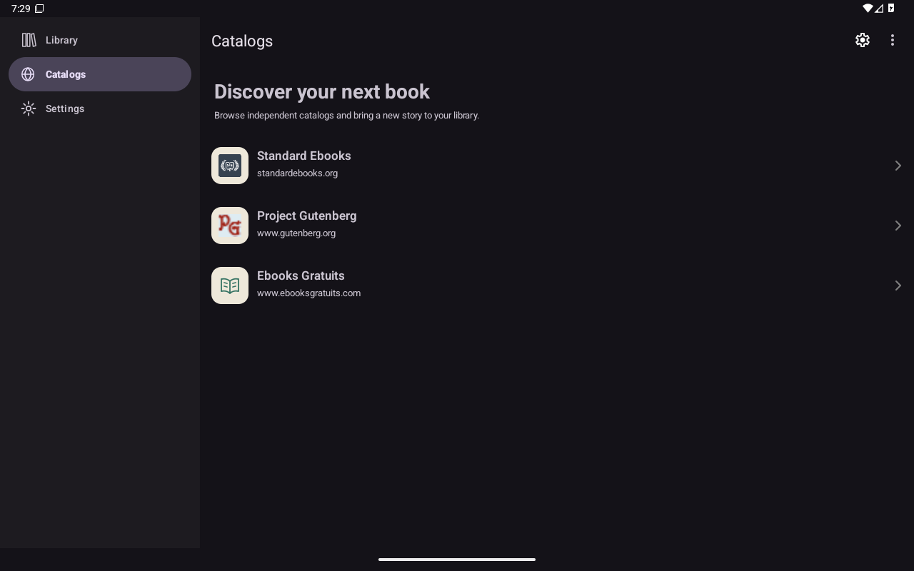 Catalog Root, Android Tablet