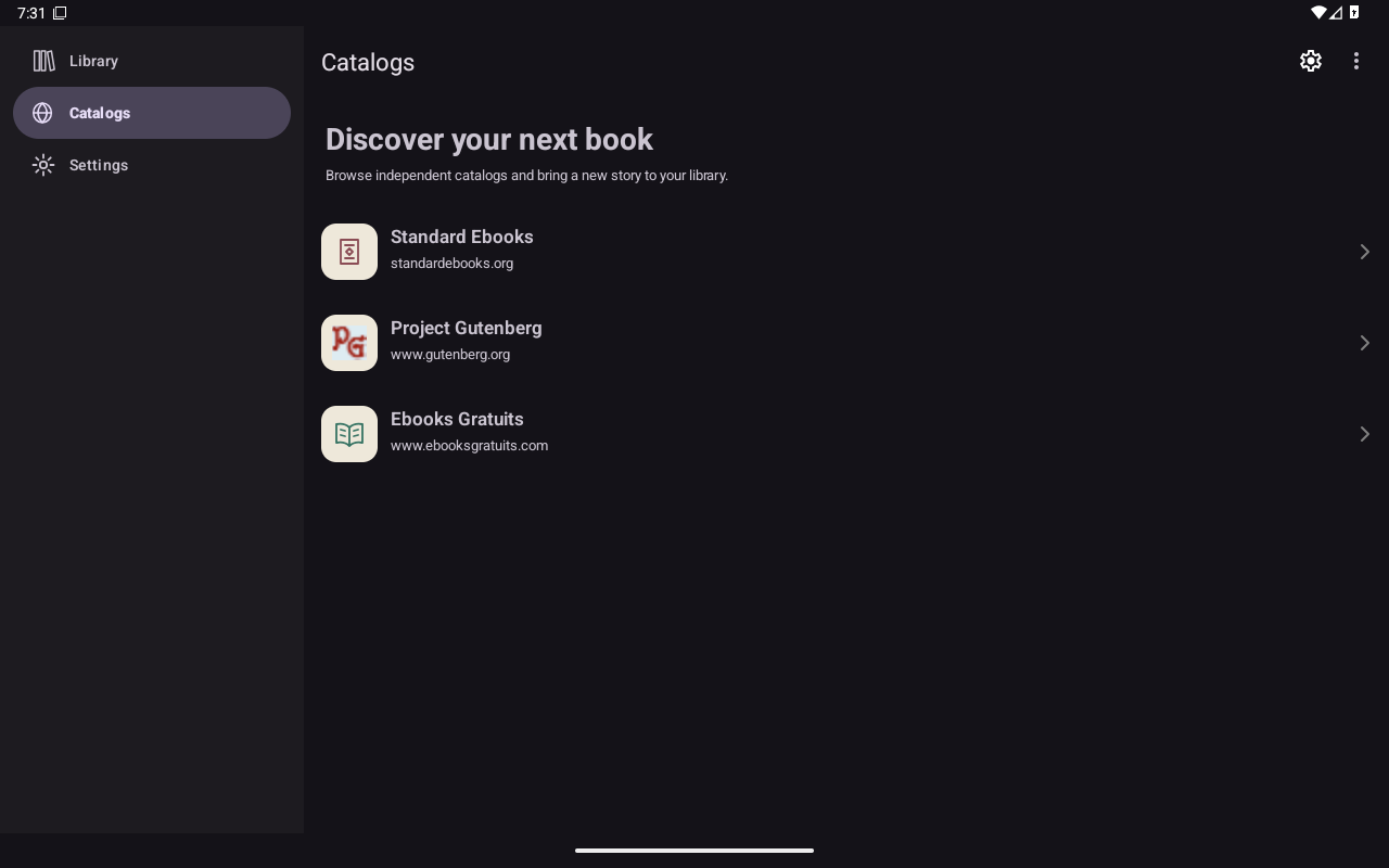 Catalogs, Android Tablet