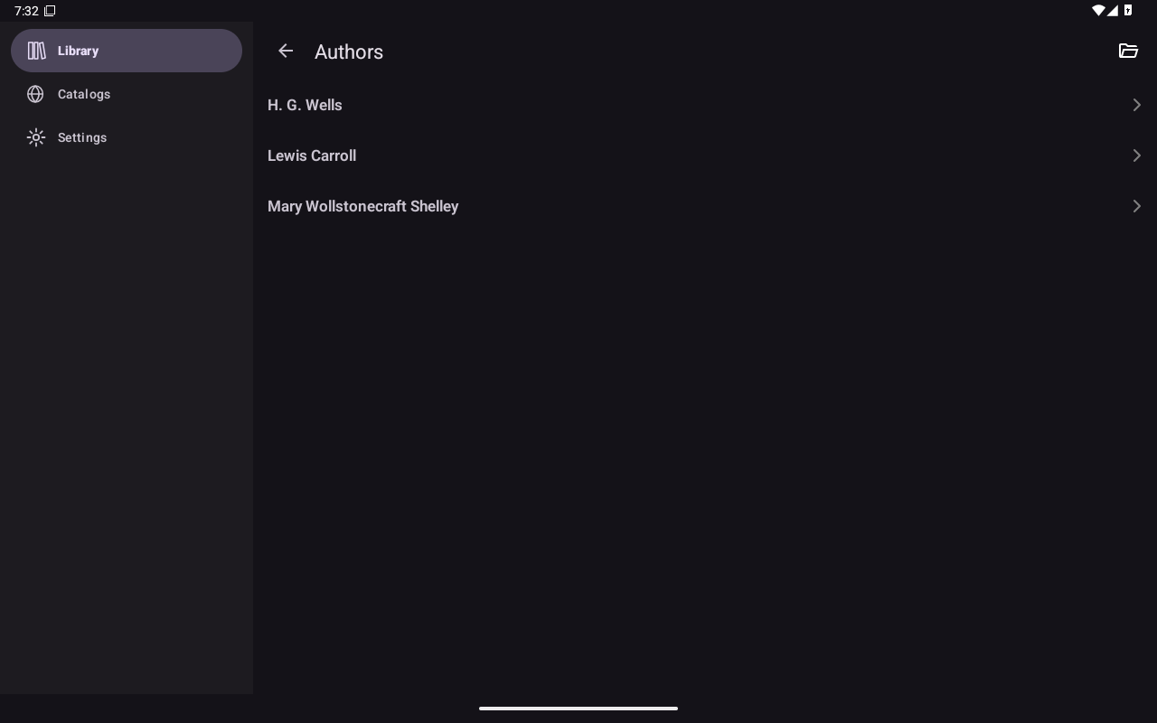 Library Authors, Android Tablet