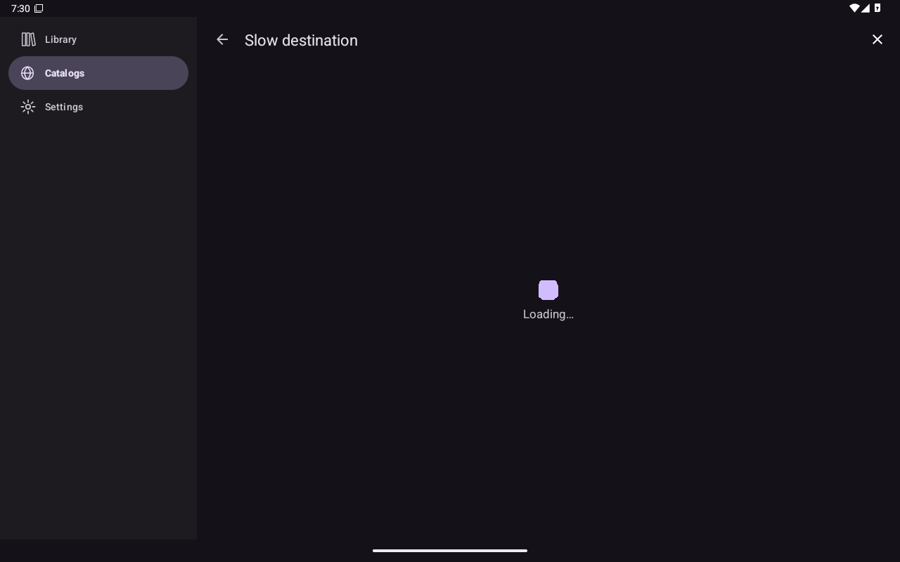 Pushed Loading Destination, Android Tablet
