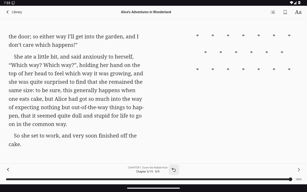 Reader Last Page Margins, Android Tablet
