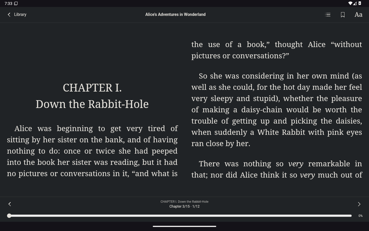 Reader Safe Area First Page, Android Tablet