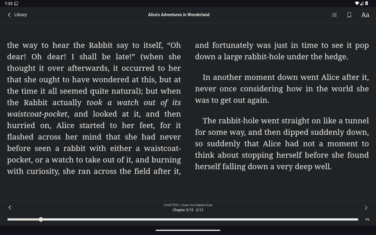 Reader Safe Area Next Page, Android Tablet