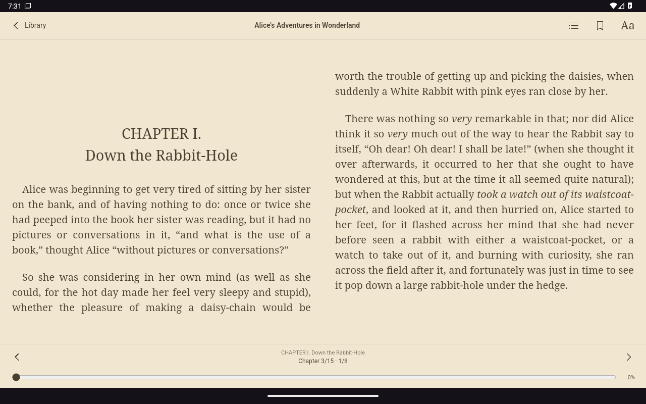 Reader, Android Tablet