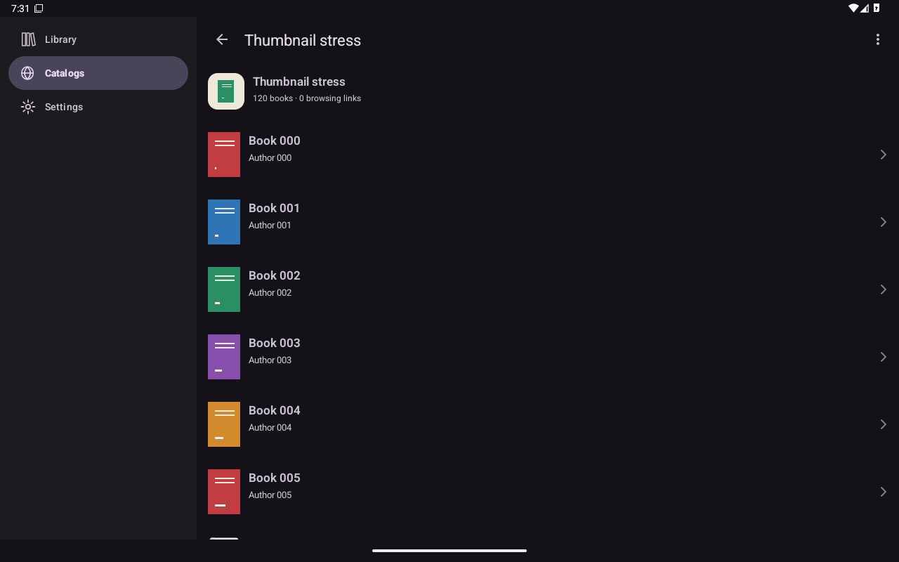 Thumbnails Loaded, Android Tablet