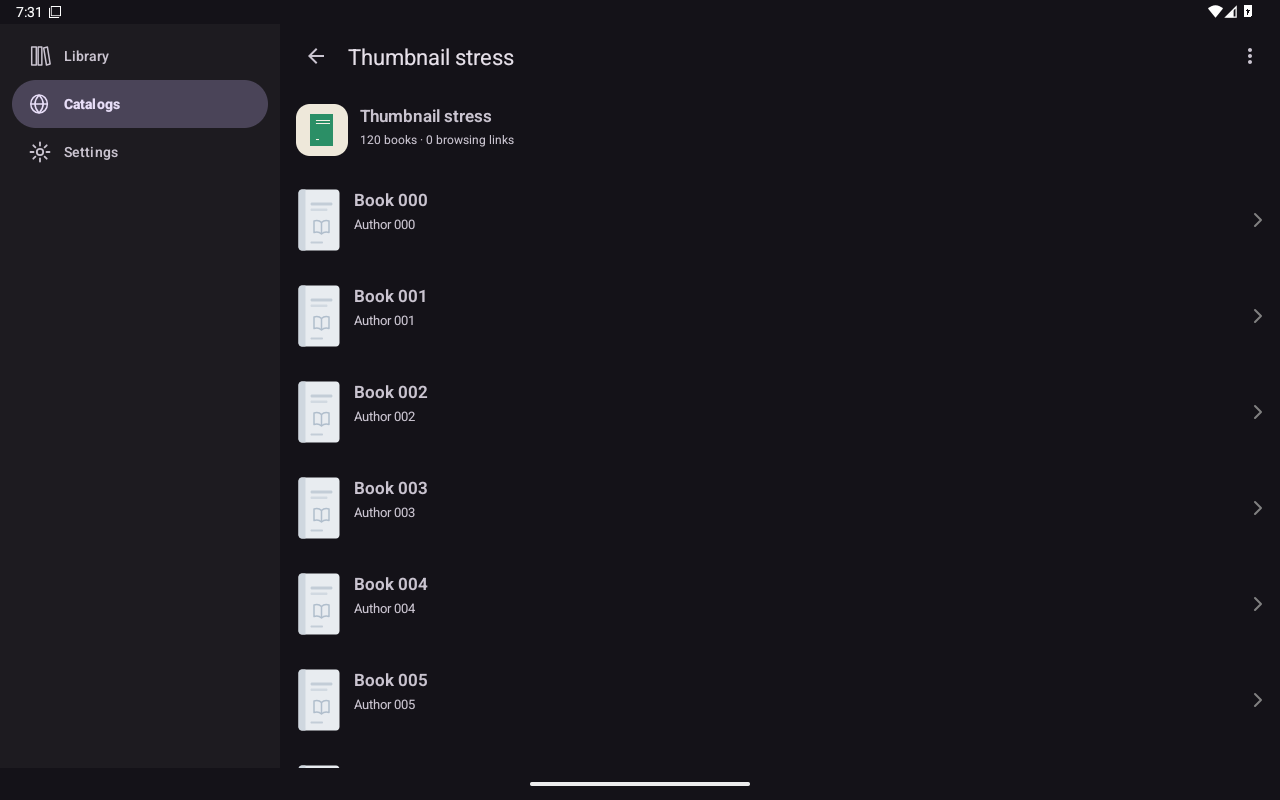 Thumbnails Loading, Android Tablet