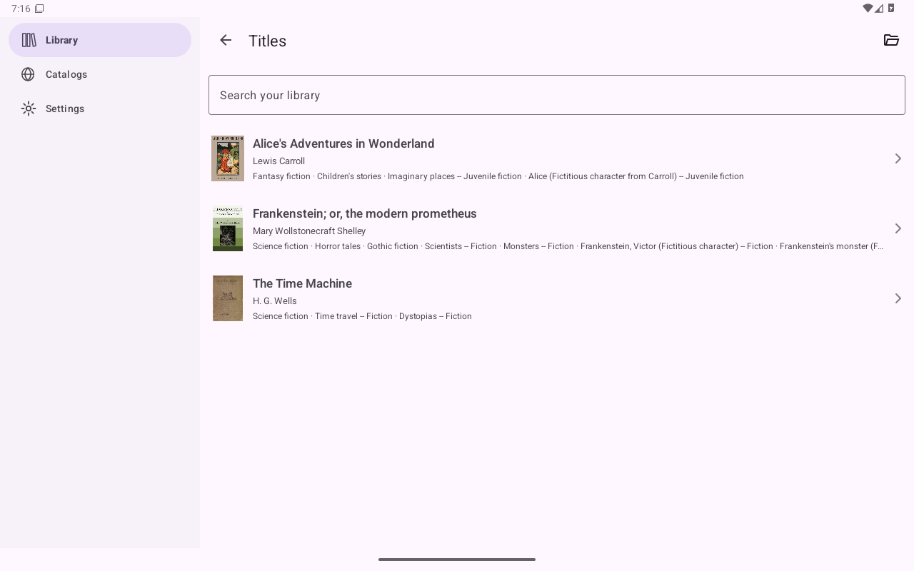 Library, Android Tablet