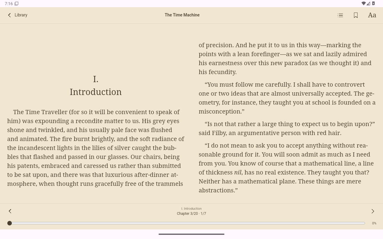 The Time Machine · Read, Android Tablet
