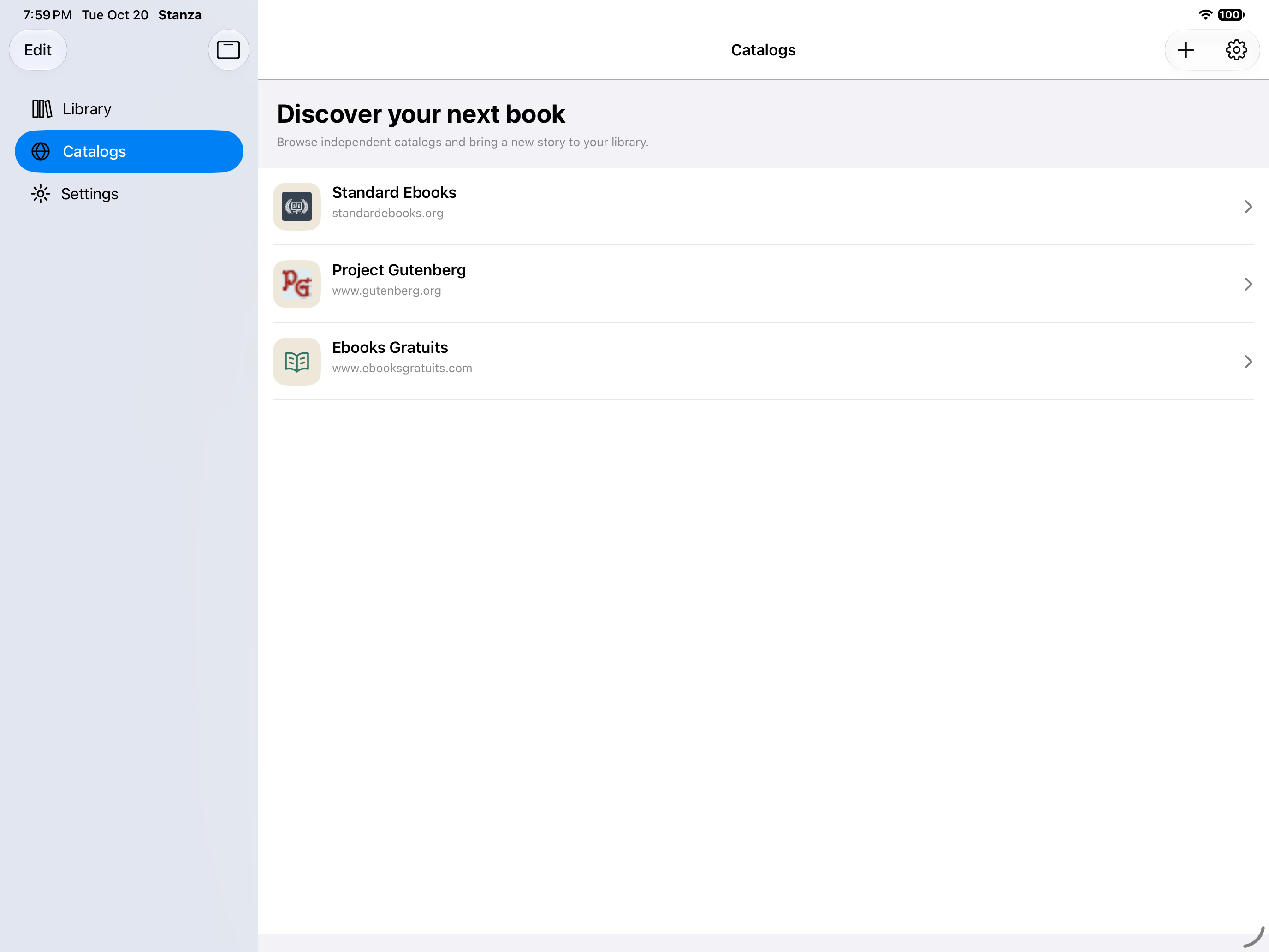 Catalog Discovery, iOS iPad