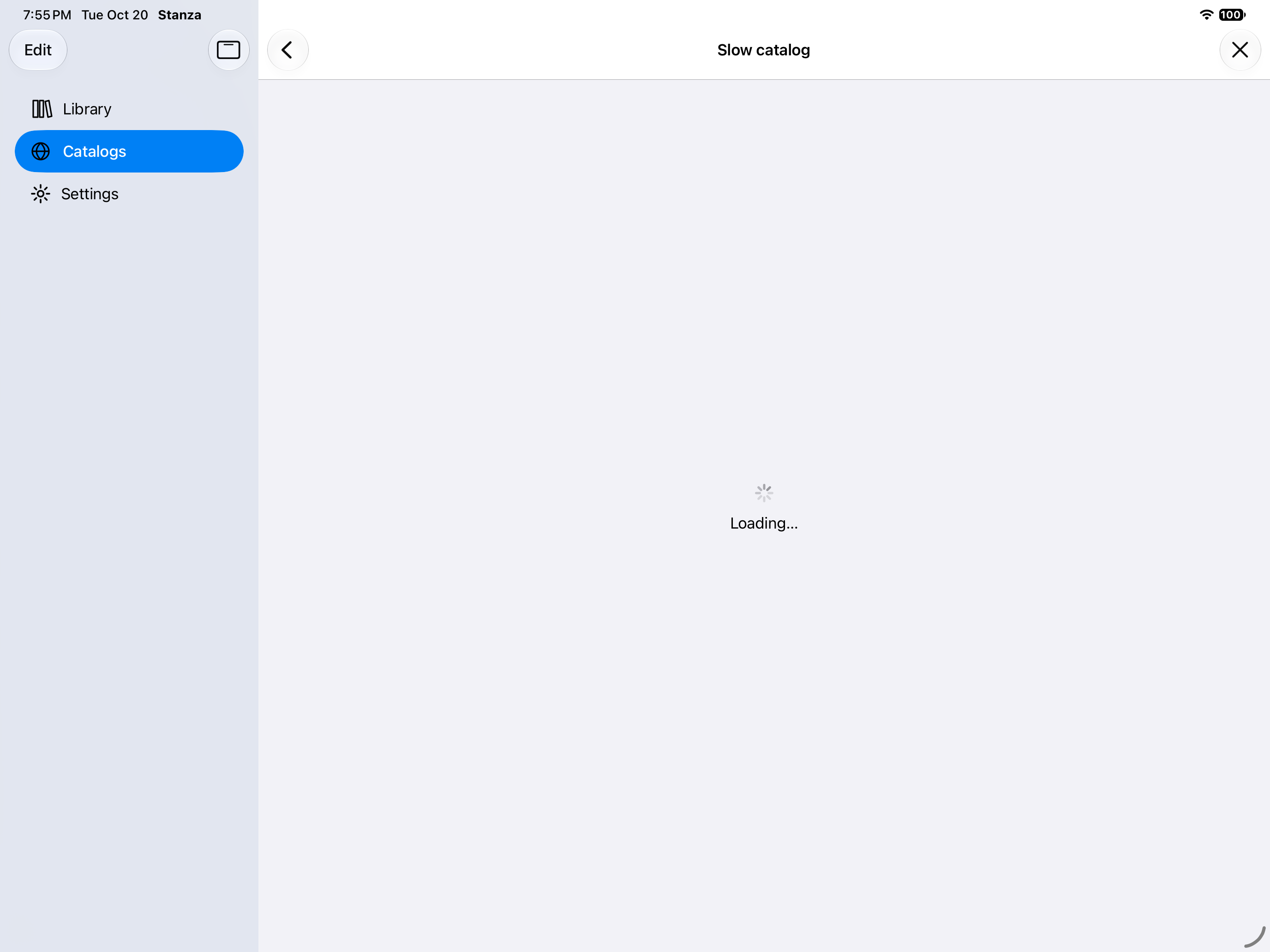 Catalog Loading, iOS iPad