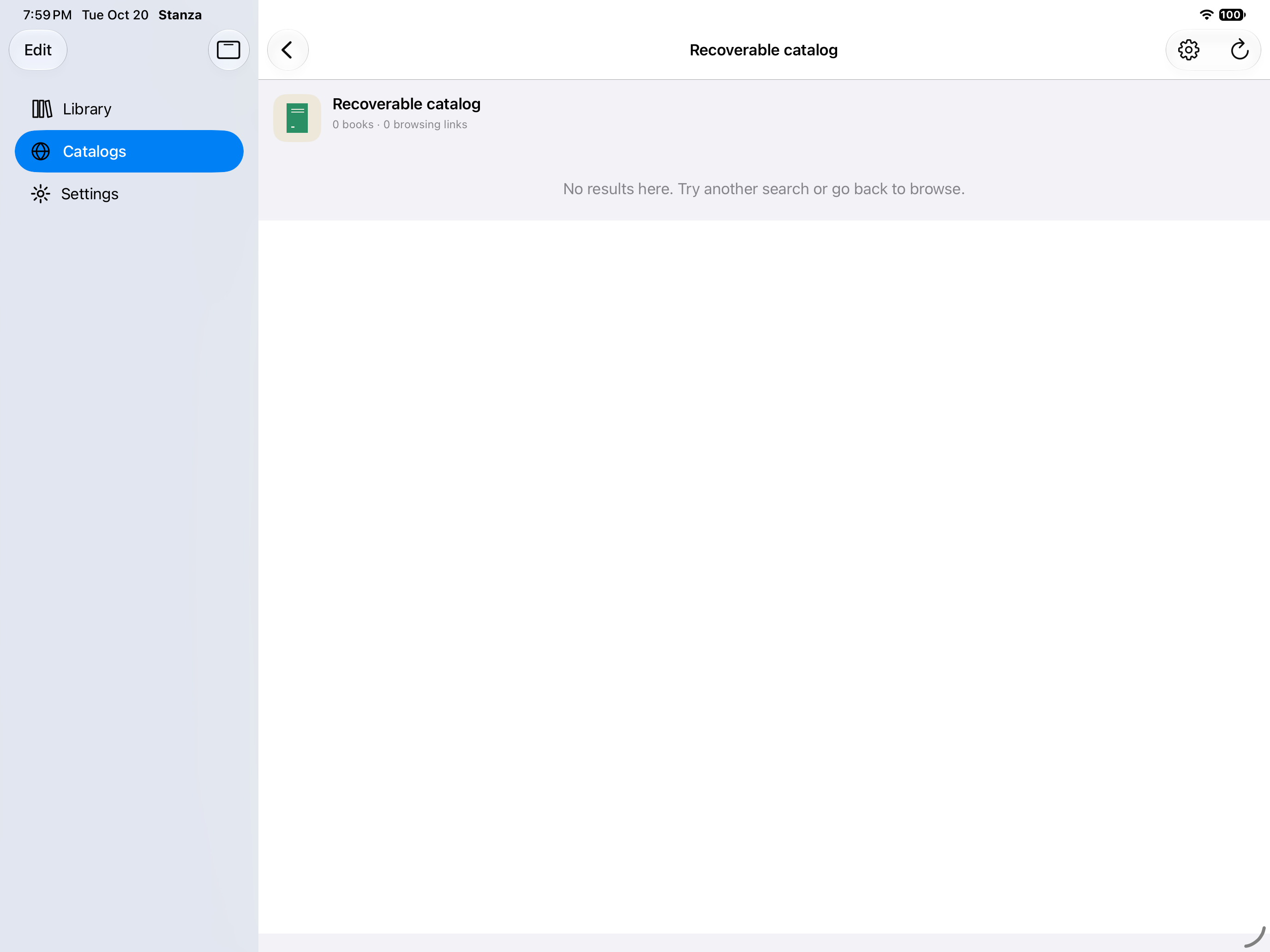 Catalog Recovered, iOS iPad
