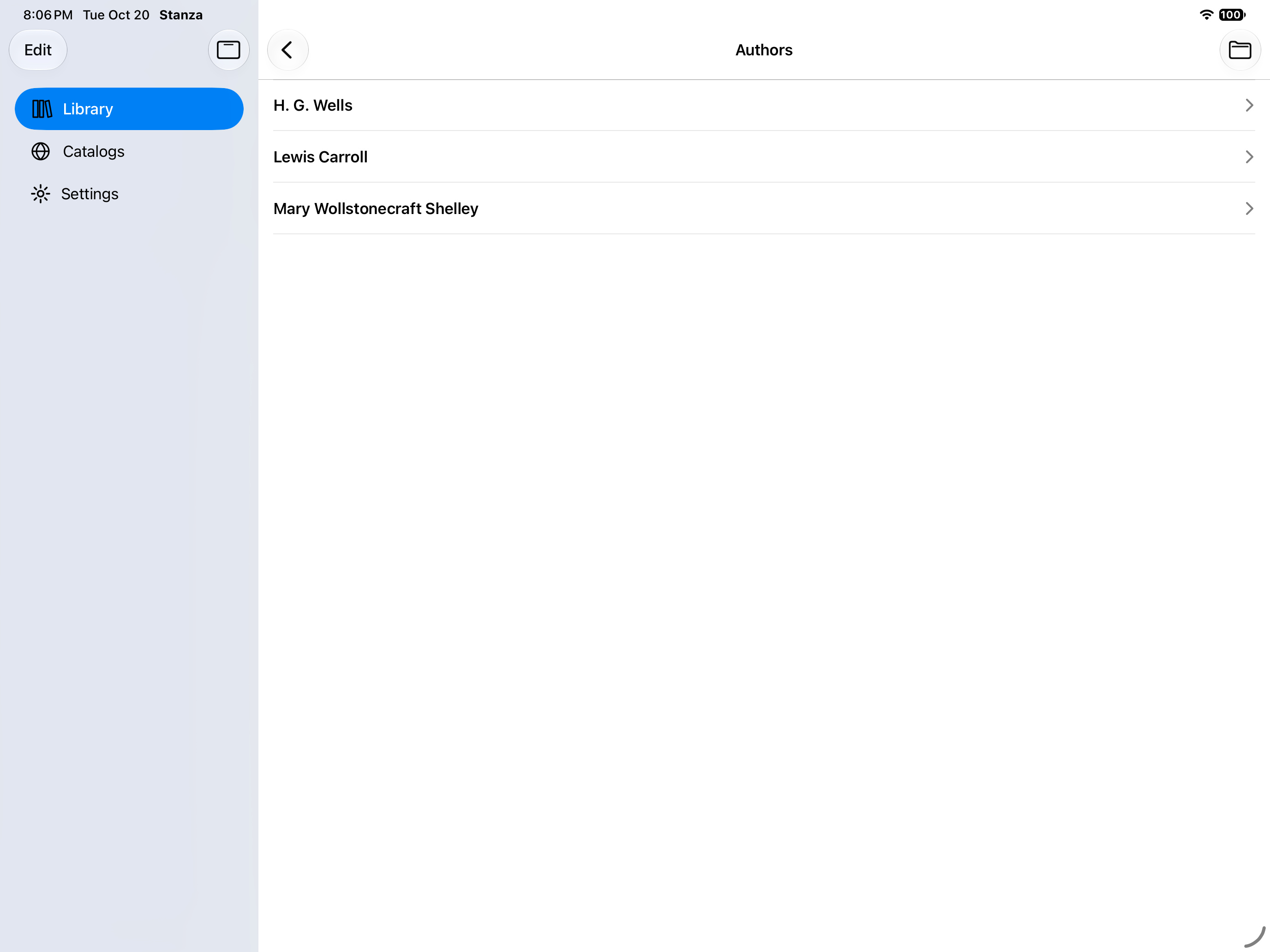 Library Authors, iOS iPad