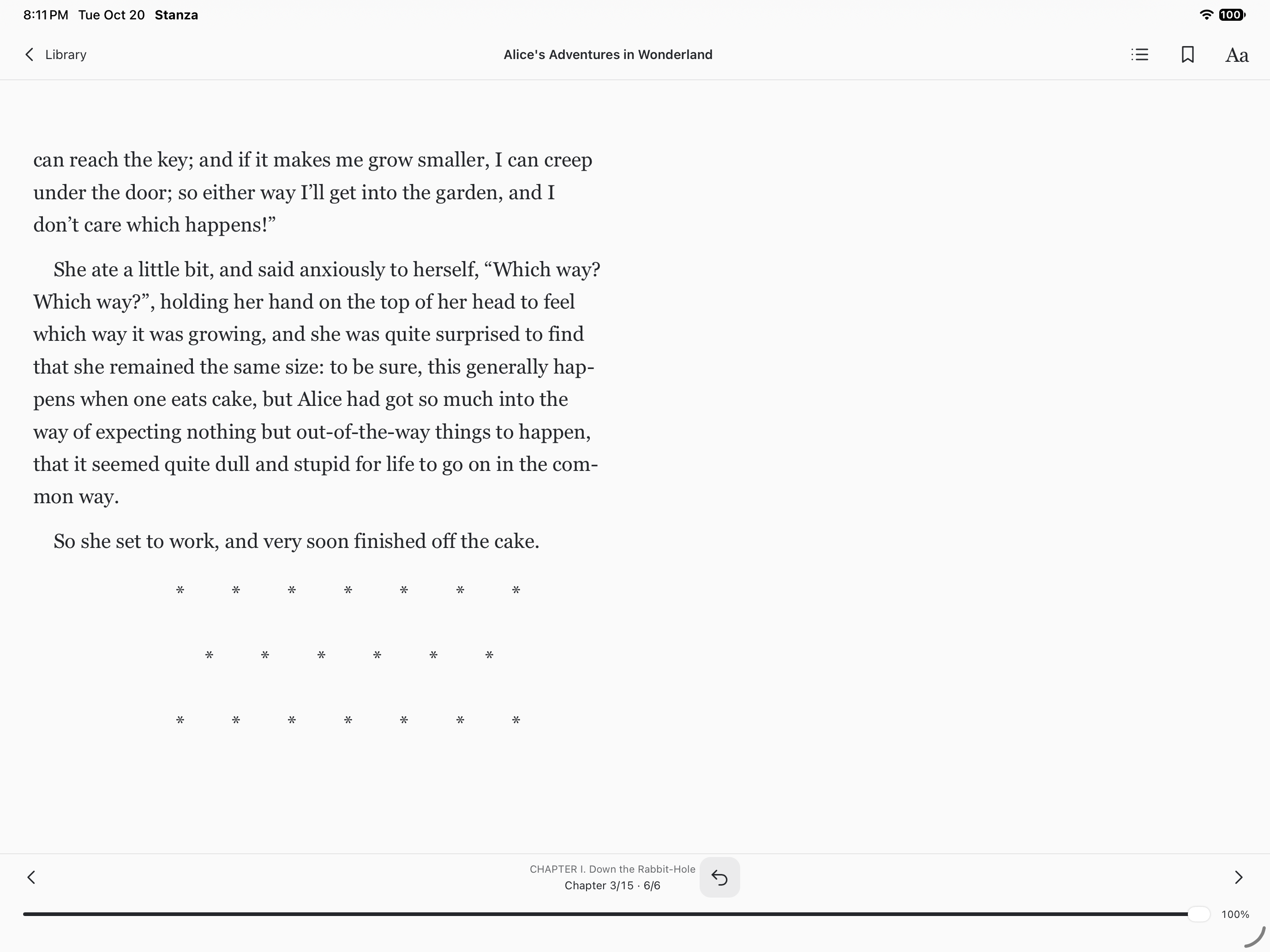 Reader Last Page Margins, iOS iPad