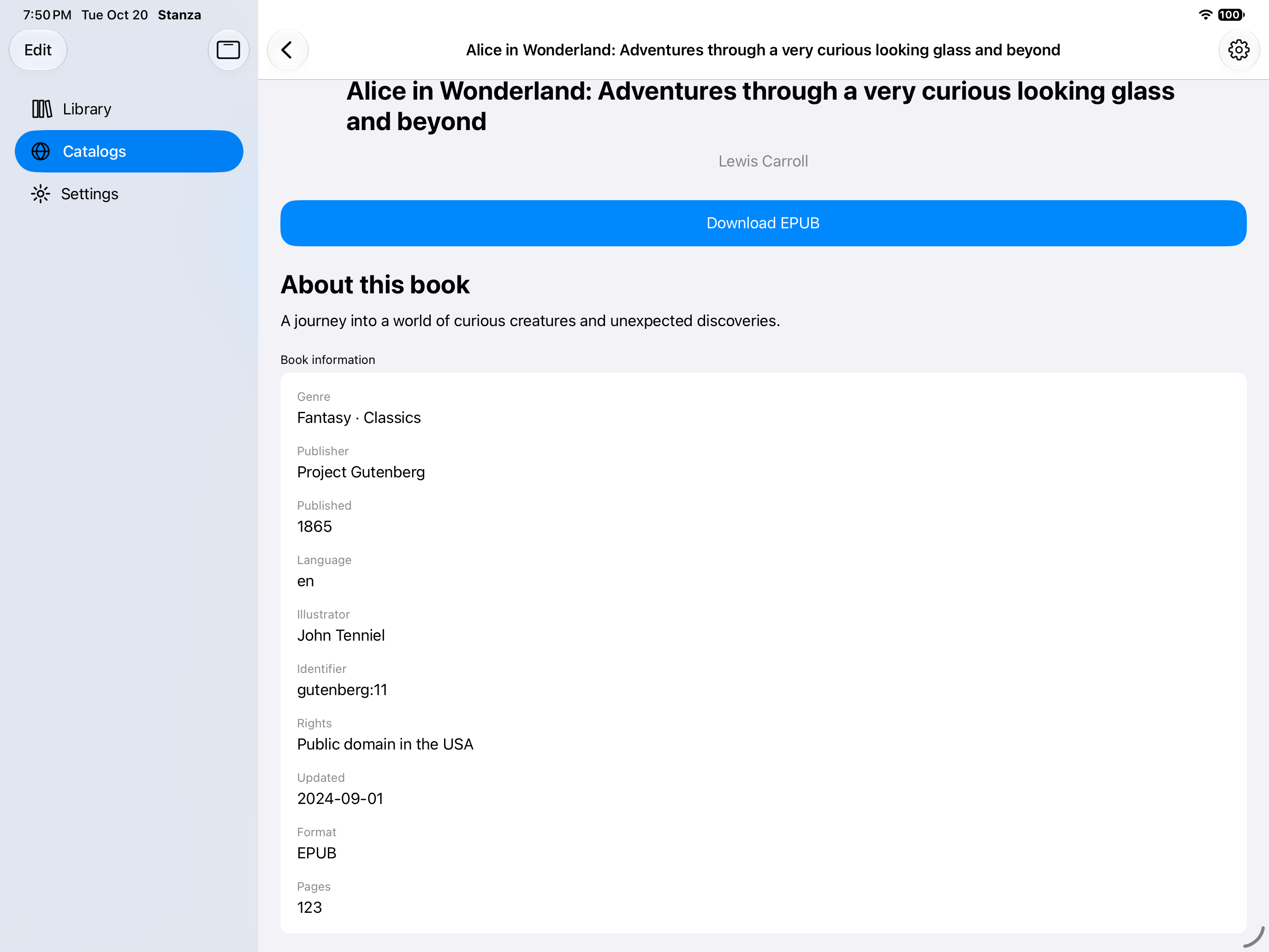 Remote Book Metadata, iOS iPad
