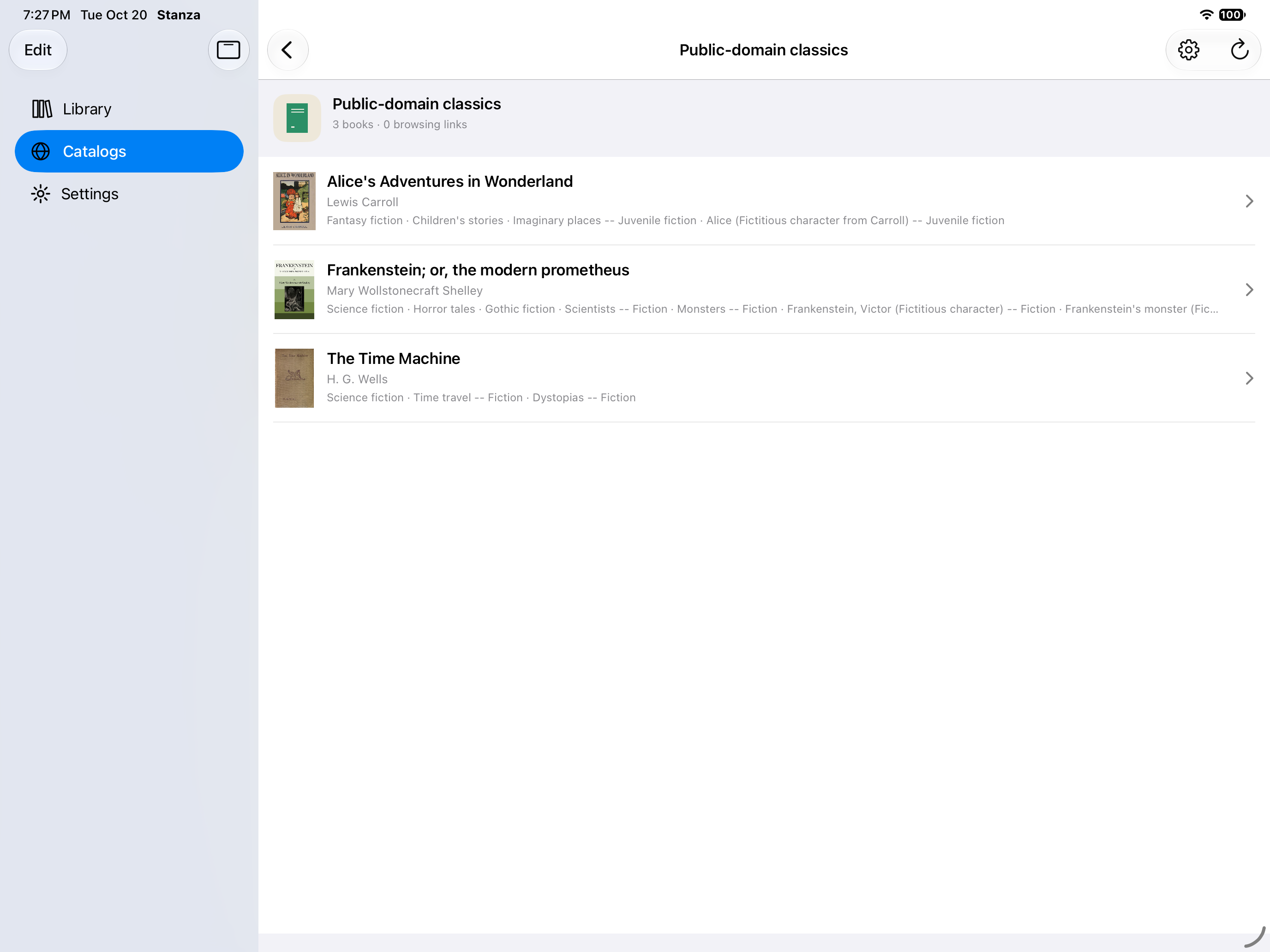 Catalogs, iOS iPad