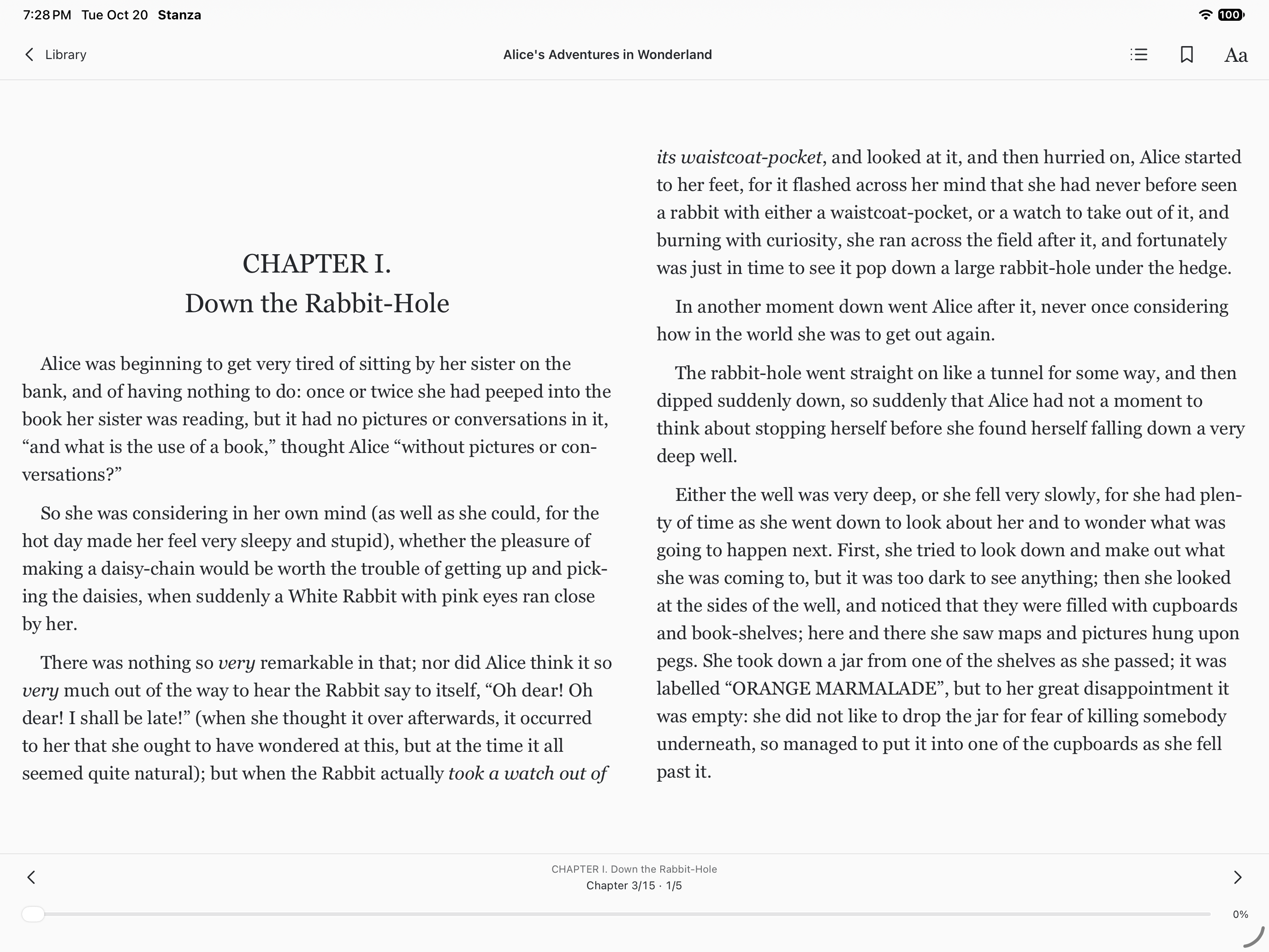 Alice’s Adventures in Wonderland · Read, iOS iPad