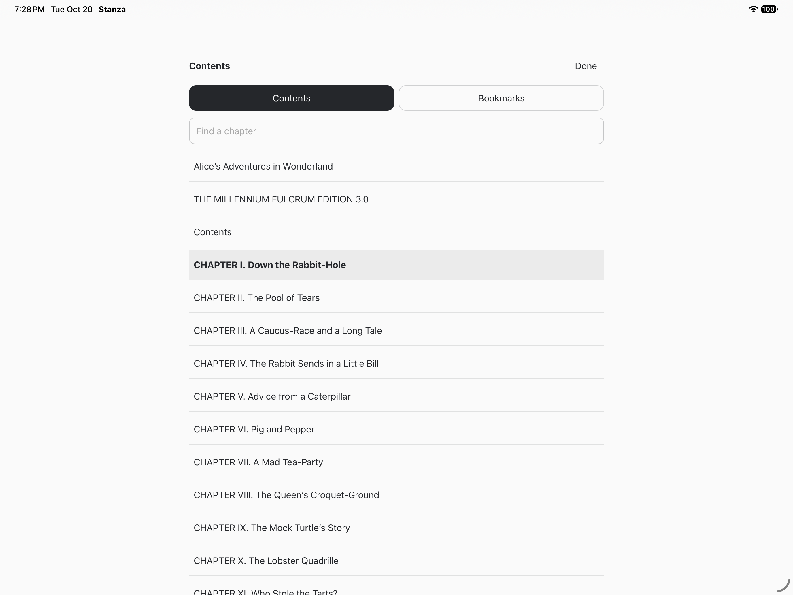 Contents, iOS iPad