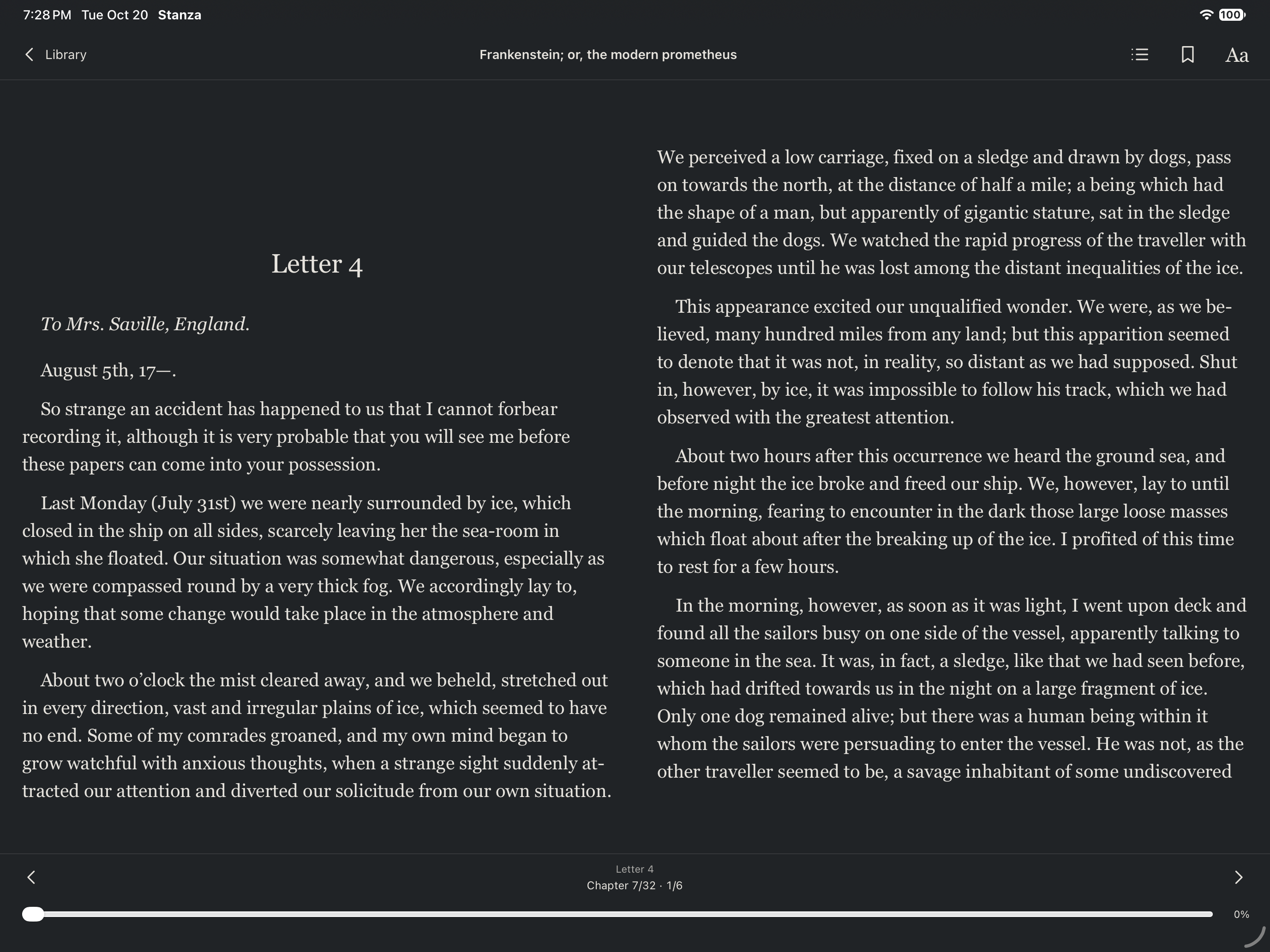 Frankenstein · Read, iOS iPad