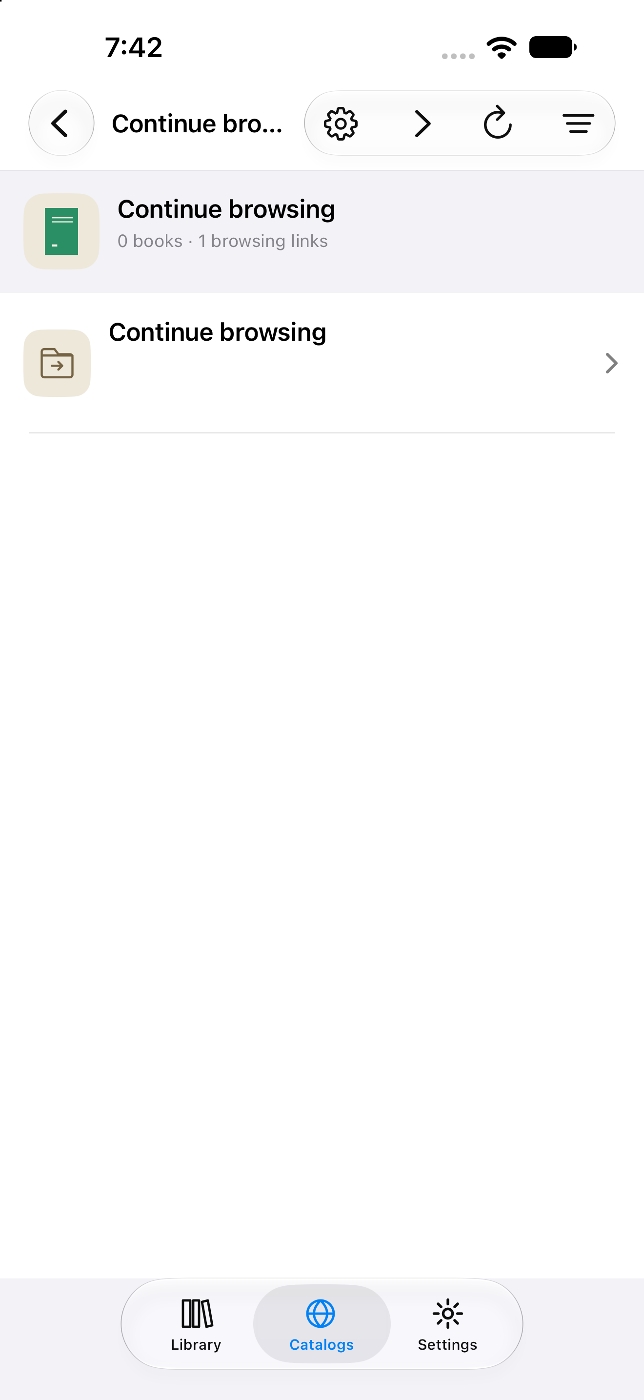 Catalog Facets, iOS UIKit