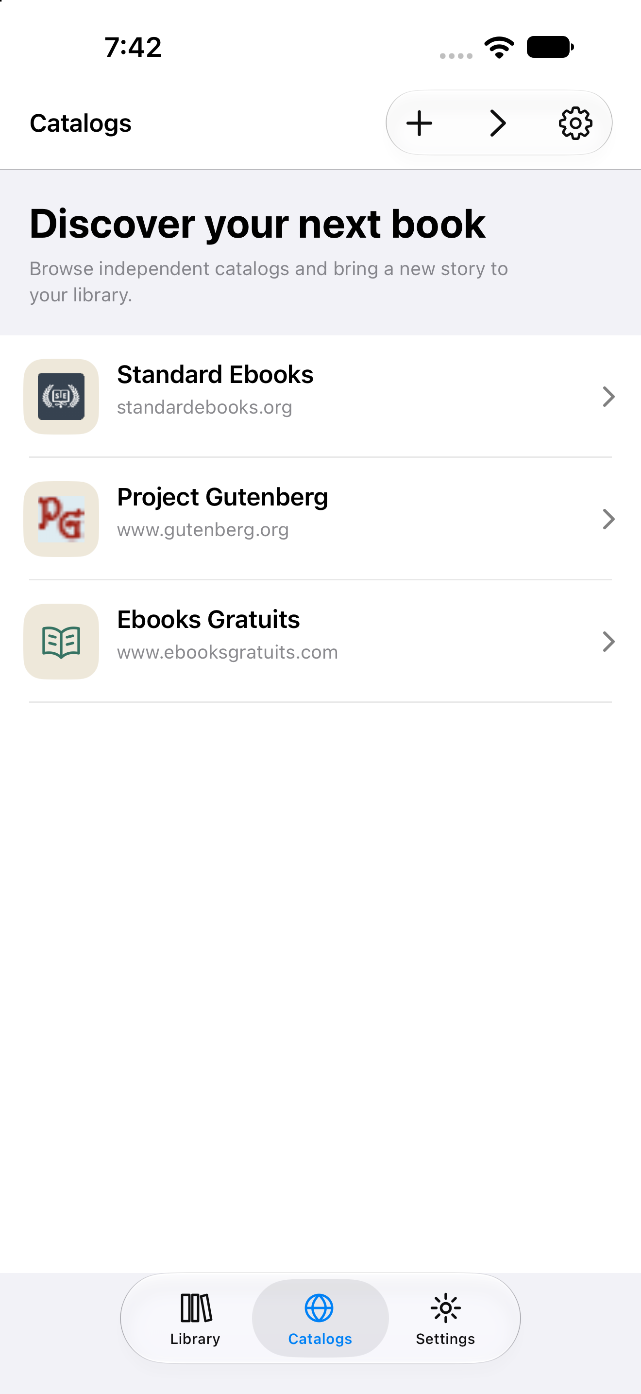 Catalog Root, iOS UIKit