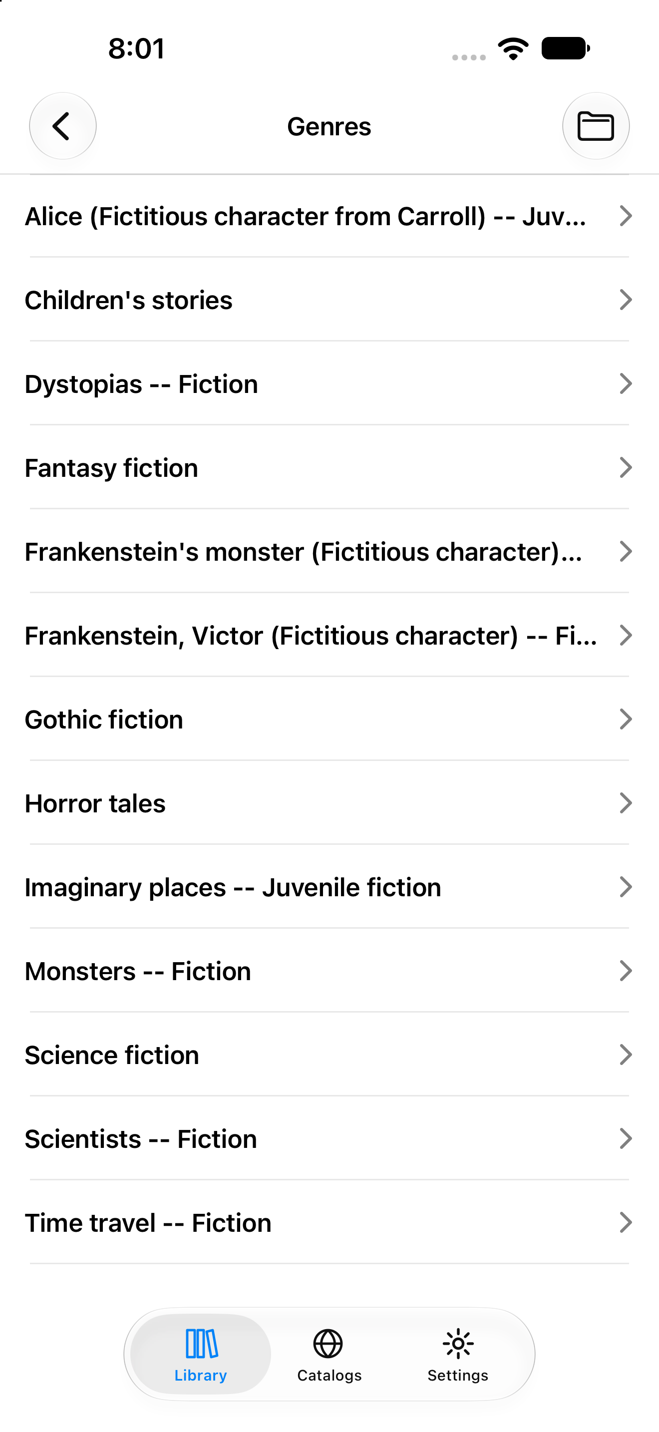 Library Genres, iOS UIKit