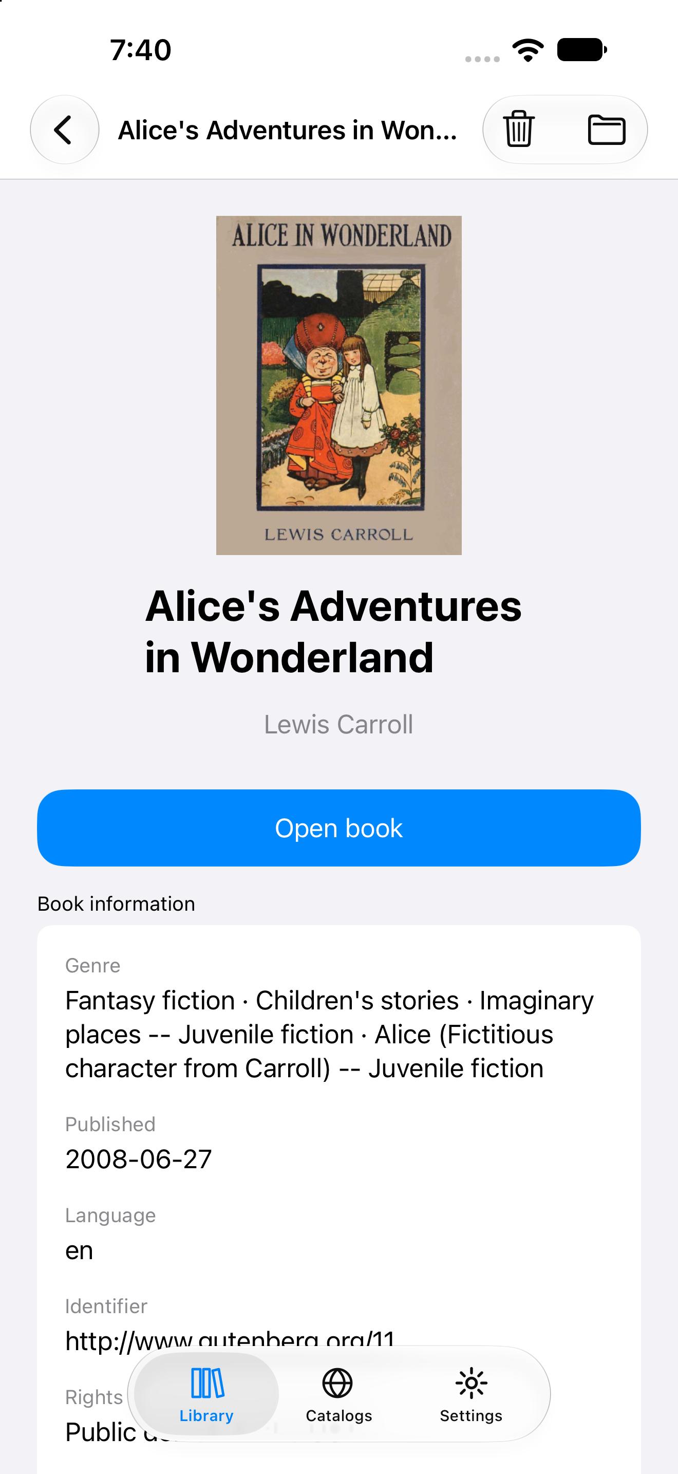 Local Book Overview, iOS UIKit