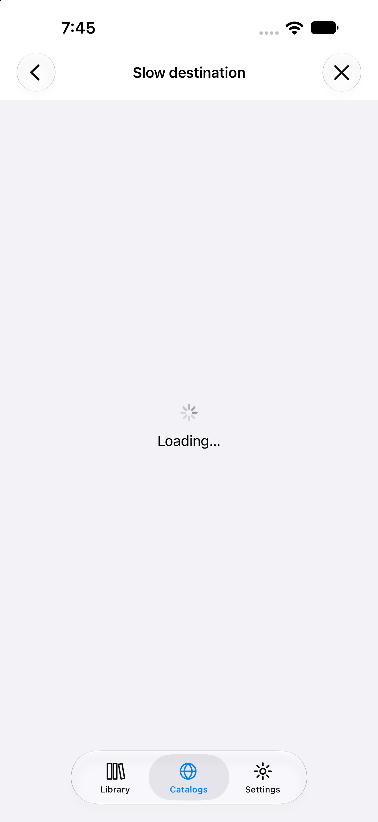 Pushed Loading Destination, iOS UIKit