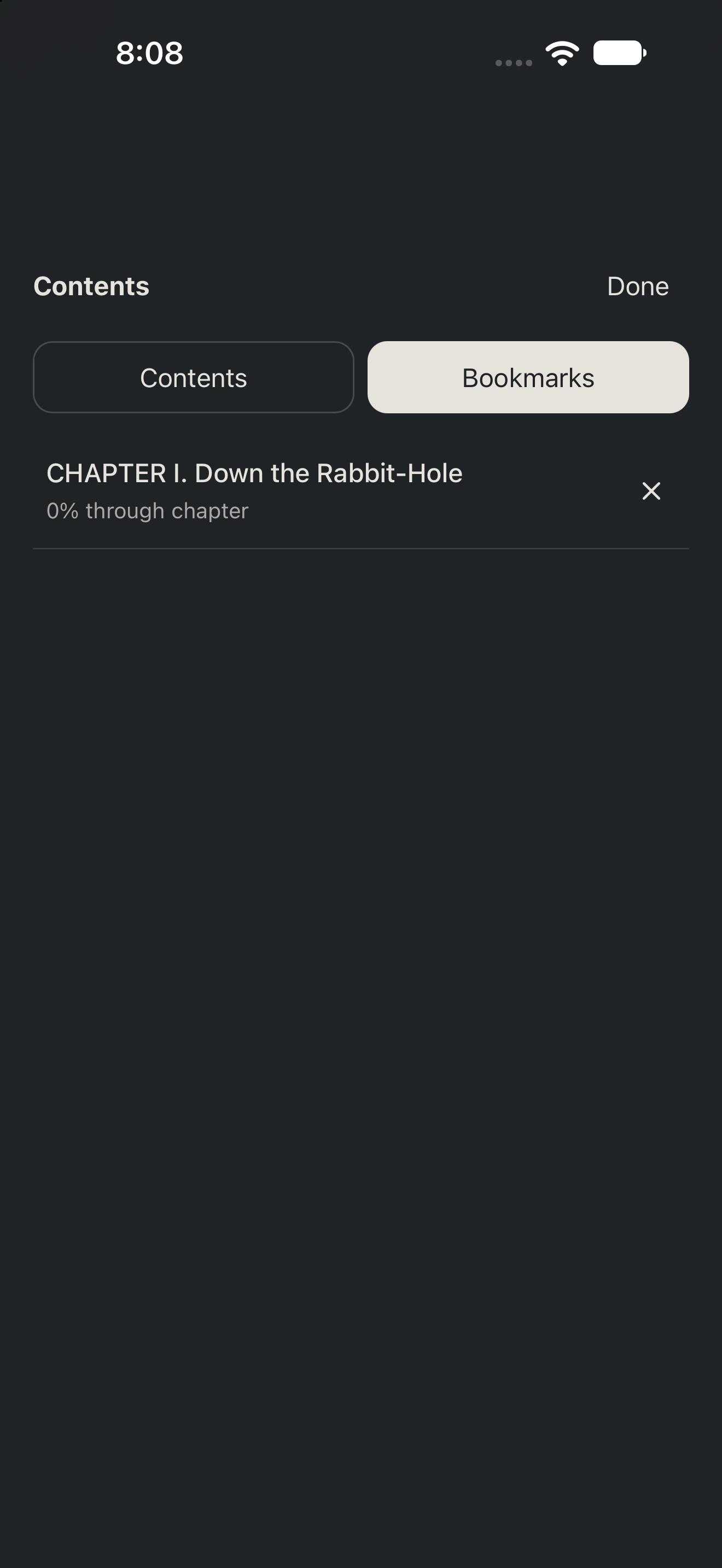 Reader Bookmarks, iOS UIKit