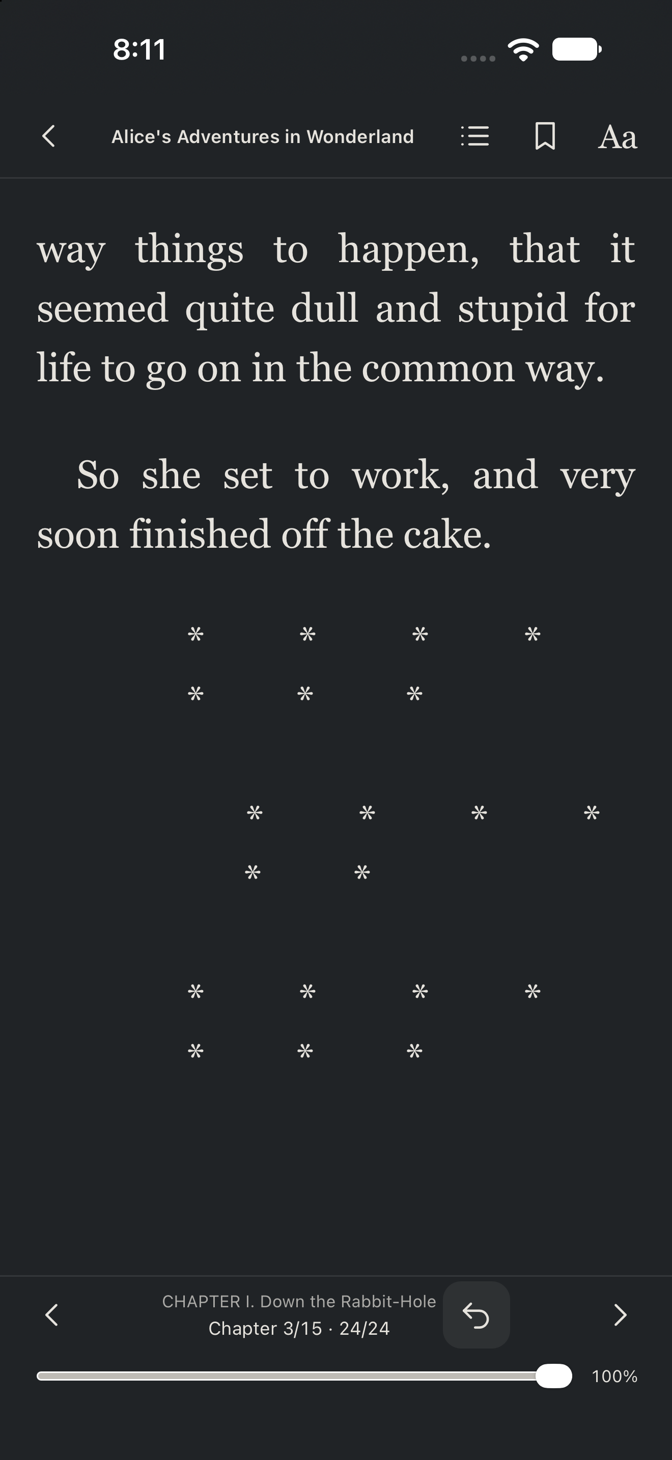 Reader Safe Area Last Page, iOS UIKit