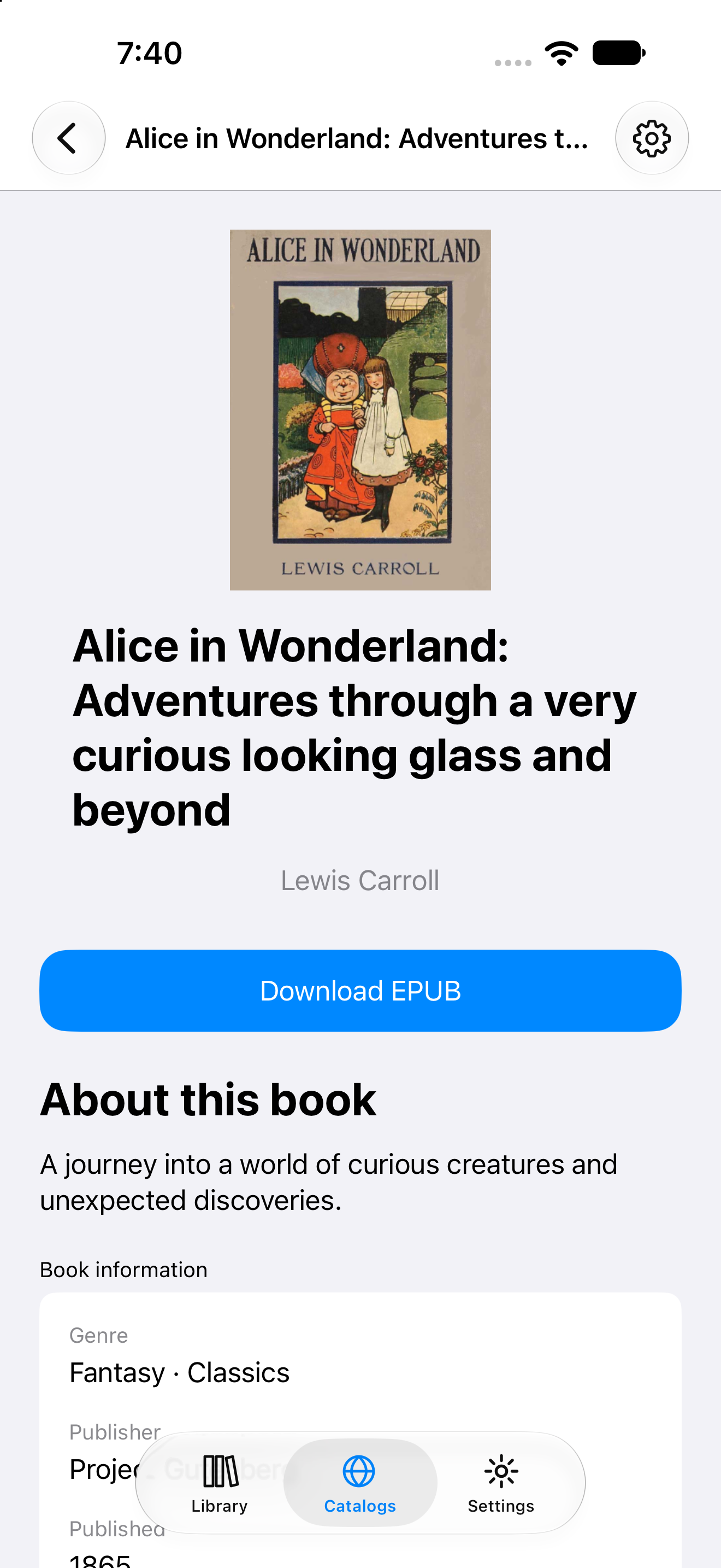 Remote Book Overview, iOS UIKit