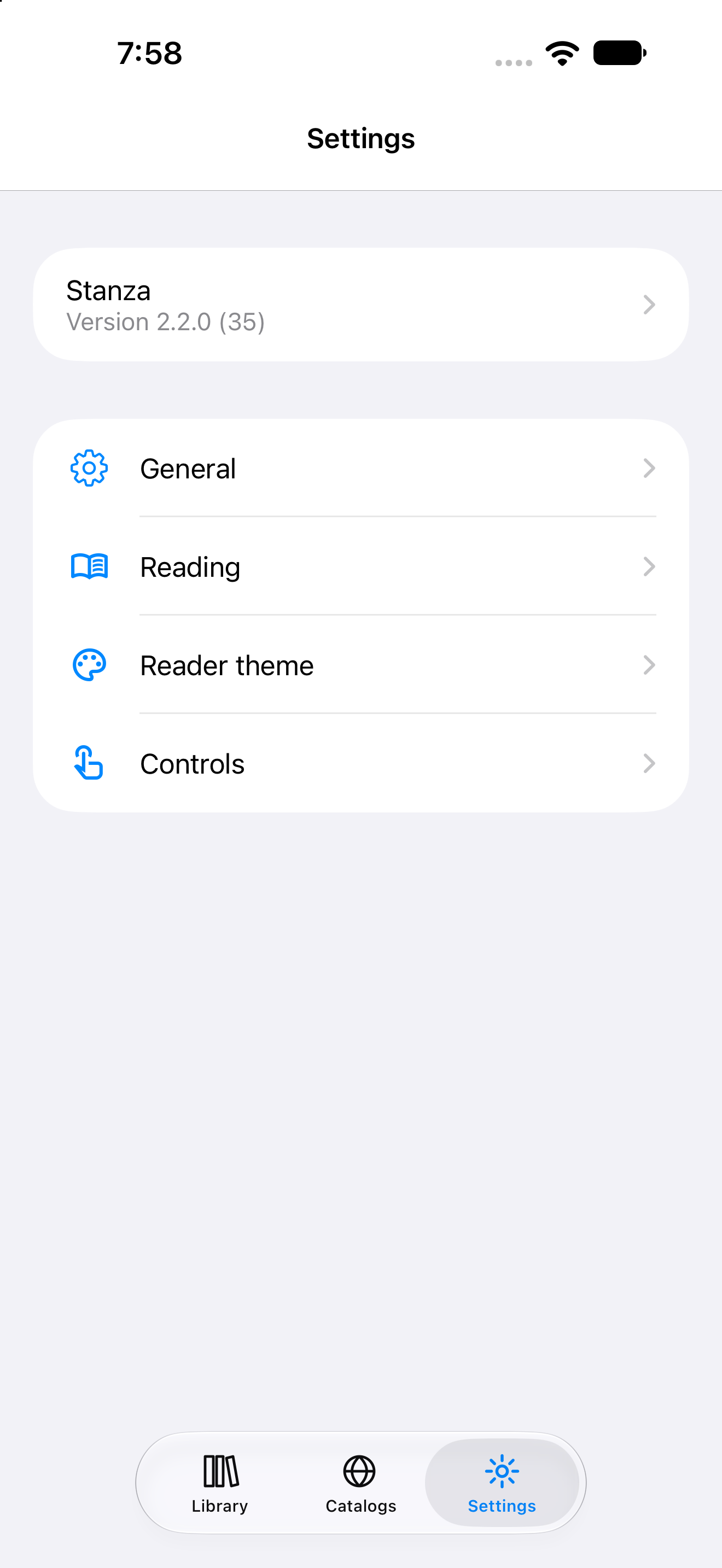 Settings Page, iOS UIKit
