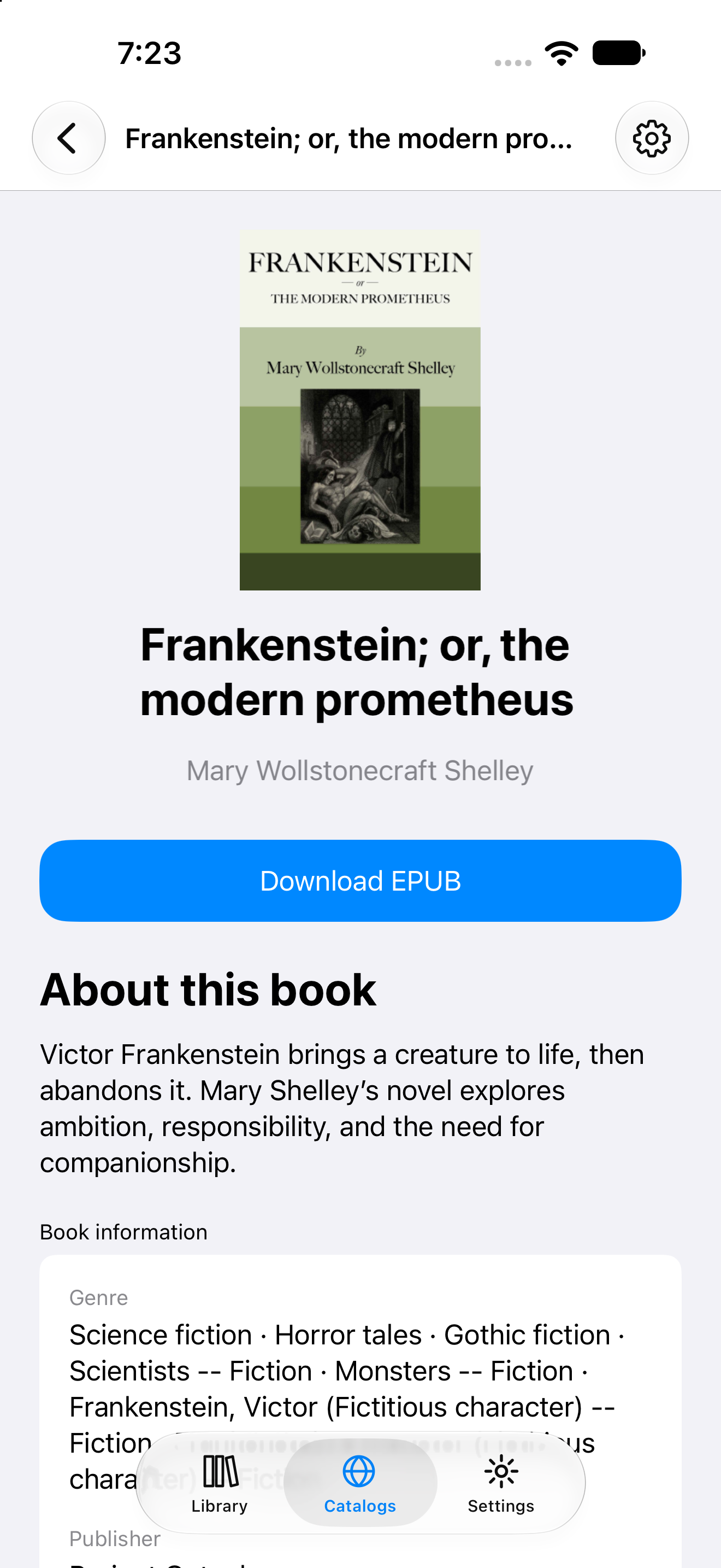 Book details, iOS UIKit